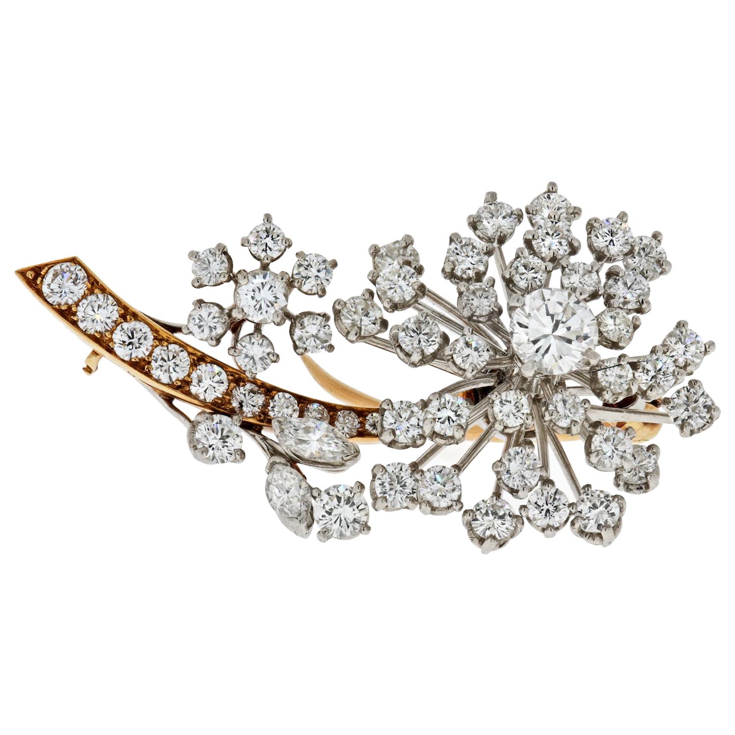 Oscar Heyman Flower Diamond Brooch