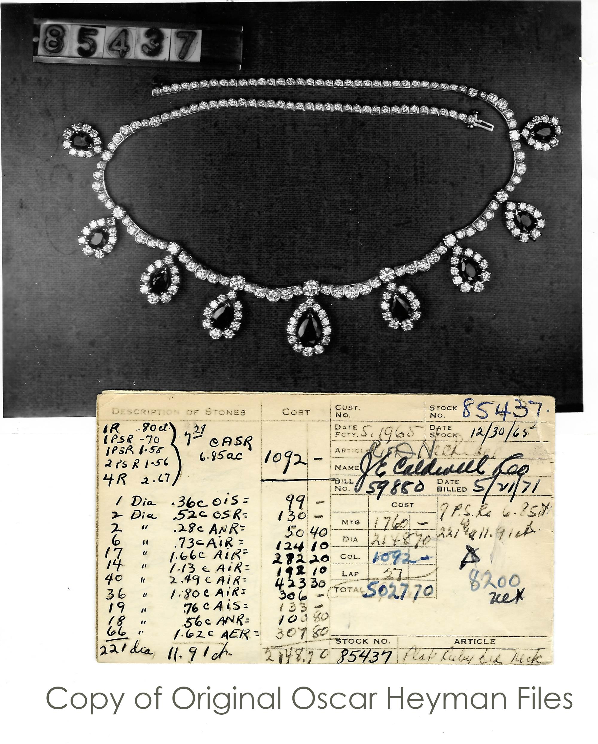 Brilliant Cut Oscar Heyman for J. E. Caldwell Ruby and Diamond Necklace   For Sale