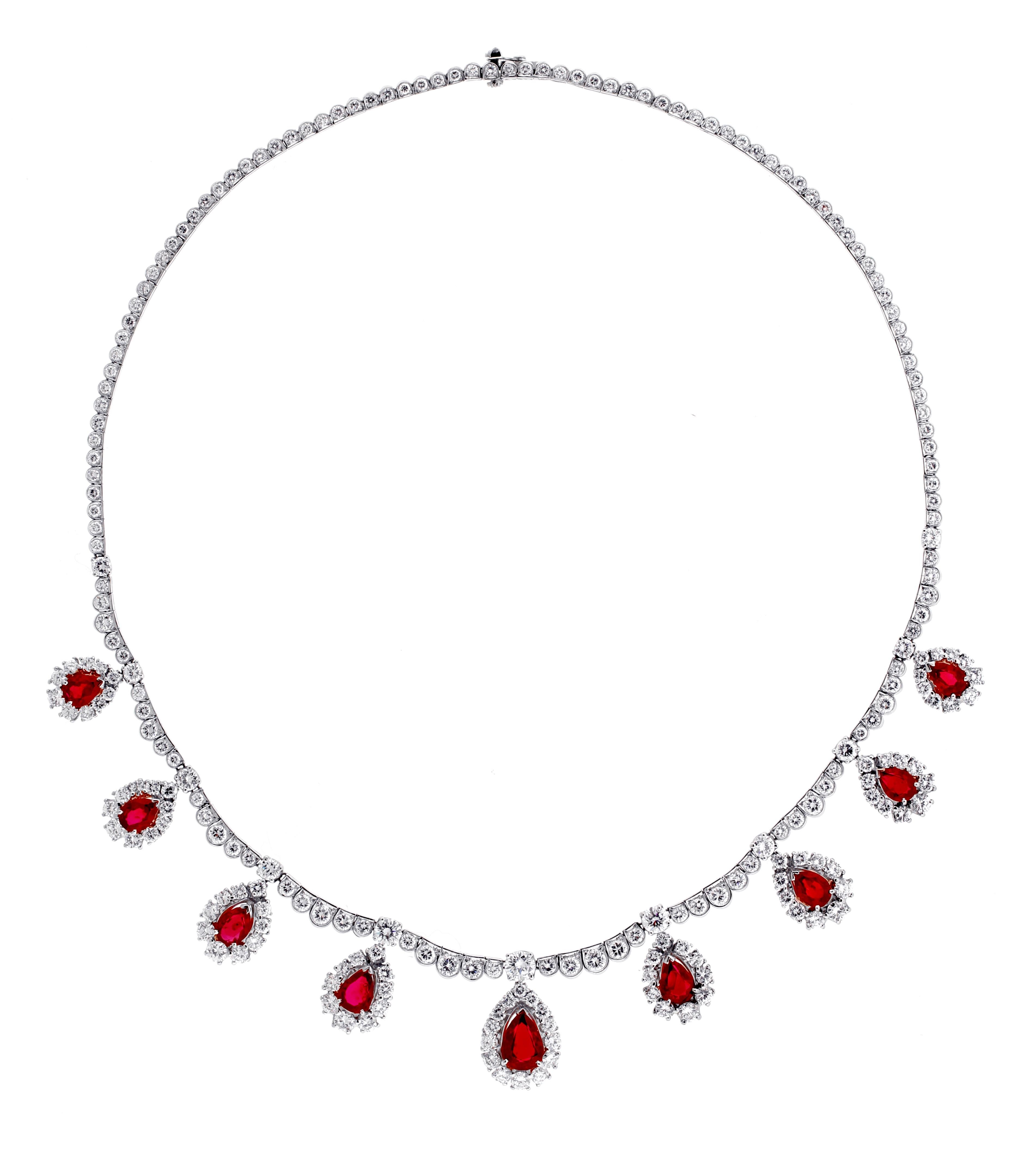 Oscar Heyman for J. E. Caldwell Ruby and Diamond Necklace   For Sale 1