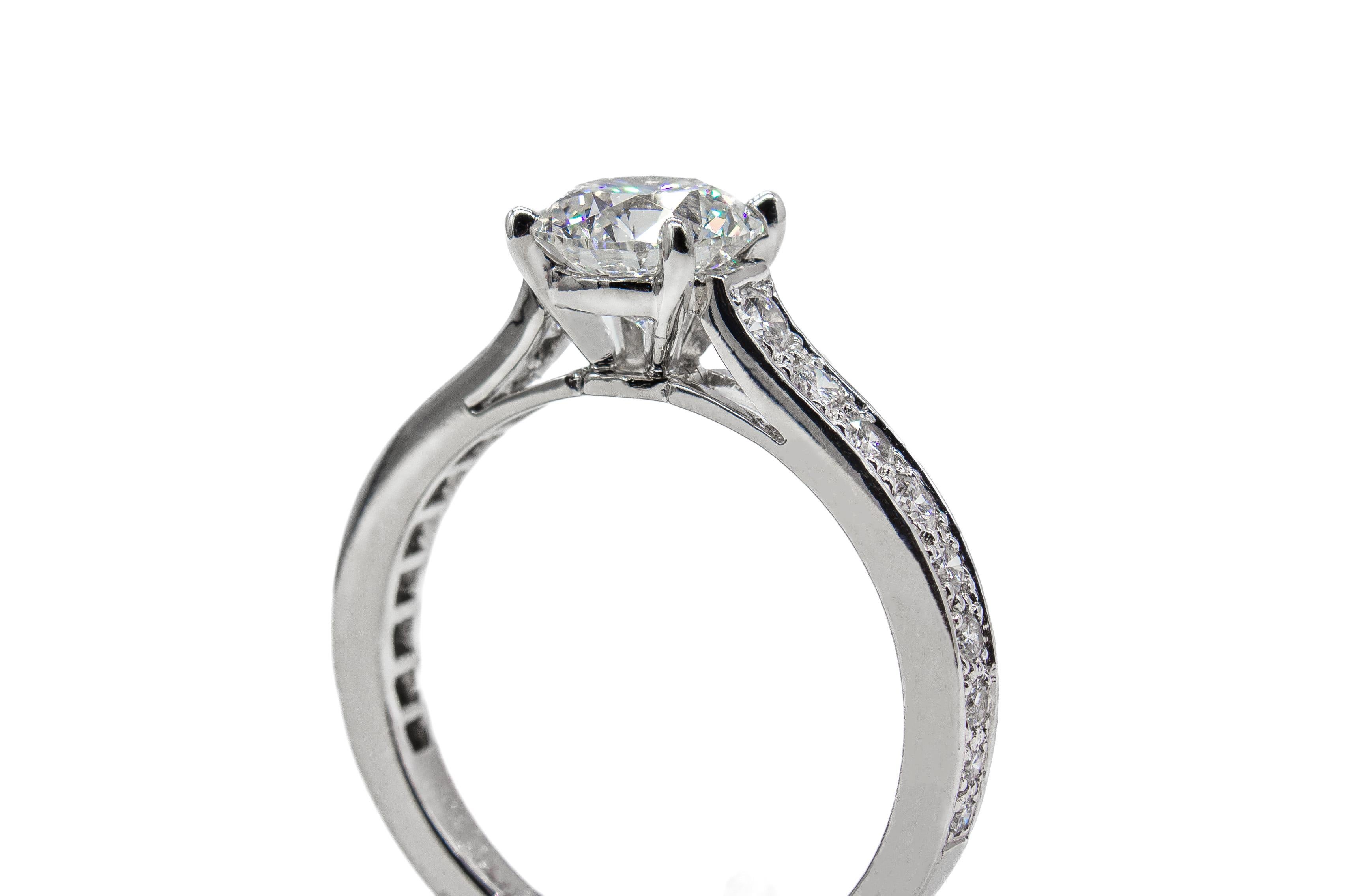 Oscar Heyman GIA 1.50 Carat G VS1 Round Brilliant Cut Diamond Solitaire Ring In Excellent Condition For Sale In New York, NY