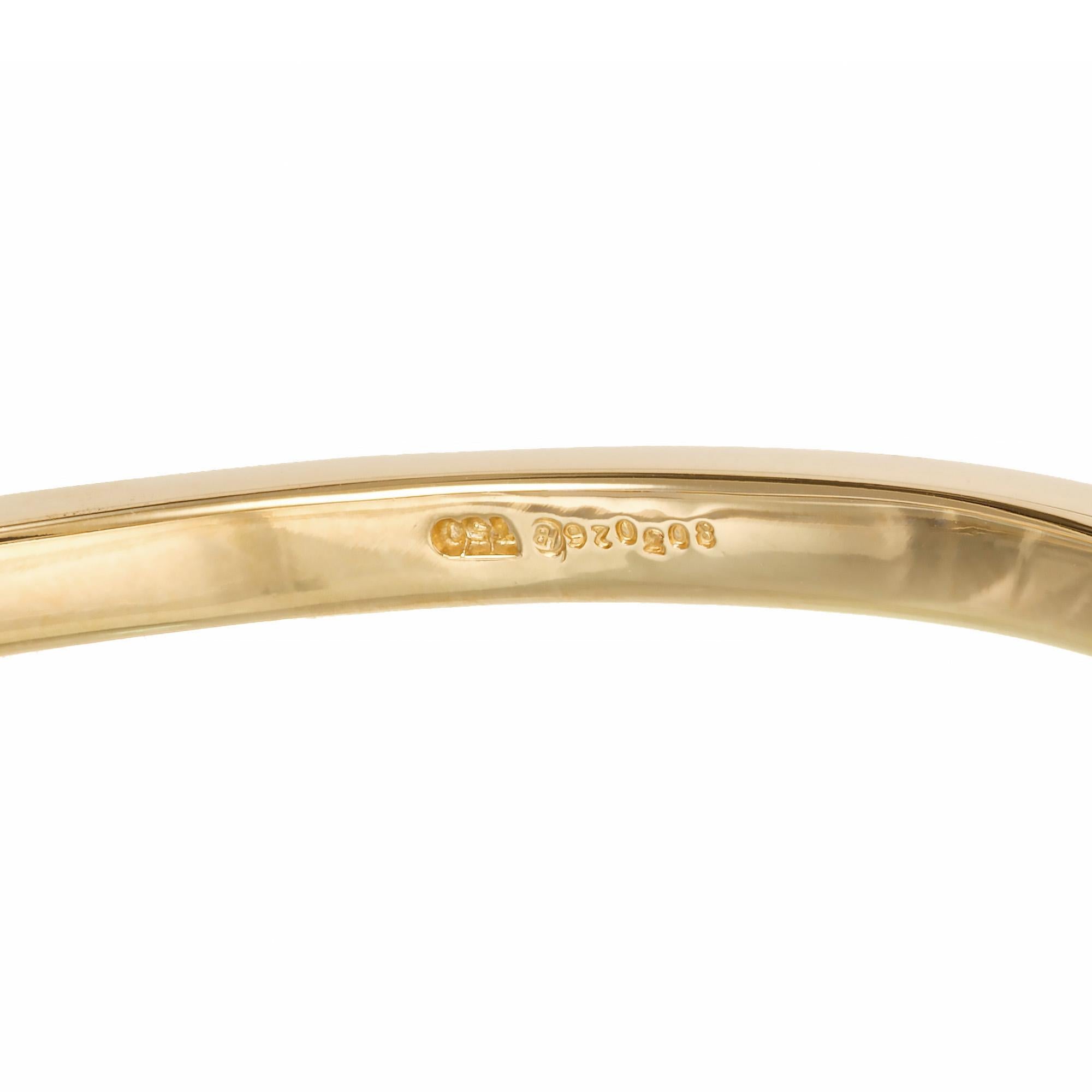 Oscar Heyman GIA Certified 4.50 Carat Sapphire Yellow Gold Bangle Bracelet For Sale 2