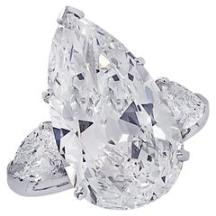 Oscar Heyman GIA zertifiziert 8::04 Karat Birne Form Diamant Hochzeit Set