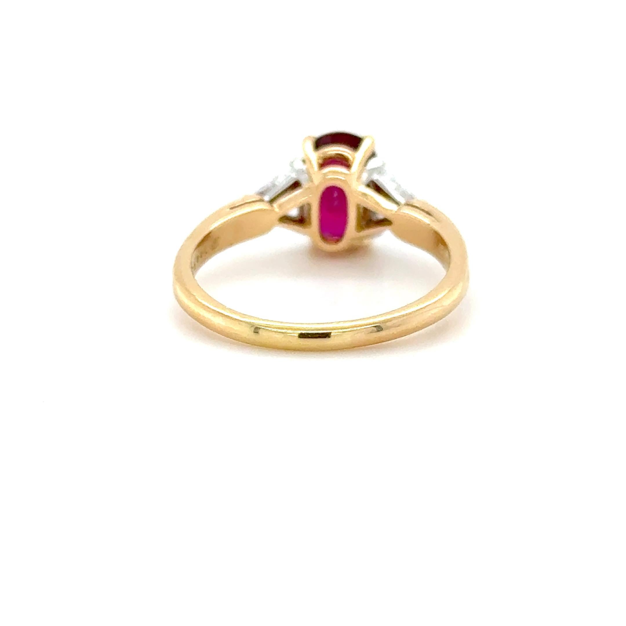 Contemporary Oscar Heyman, GIA Certified Ruby and Diamond Ring For Sale