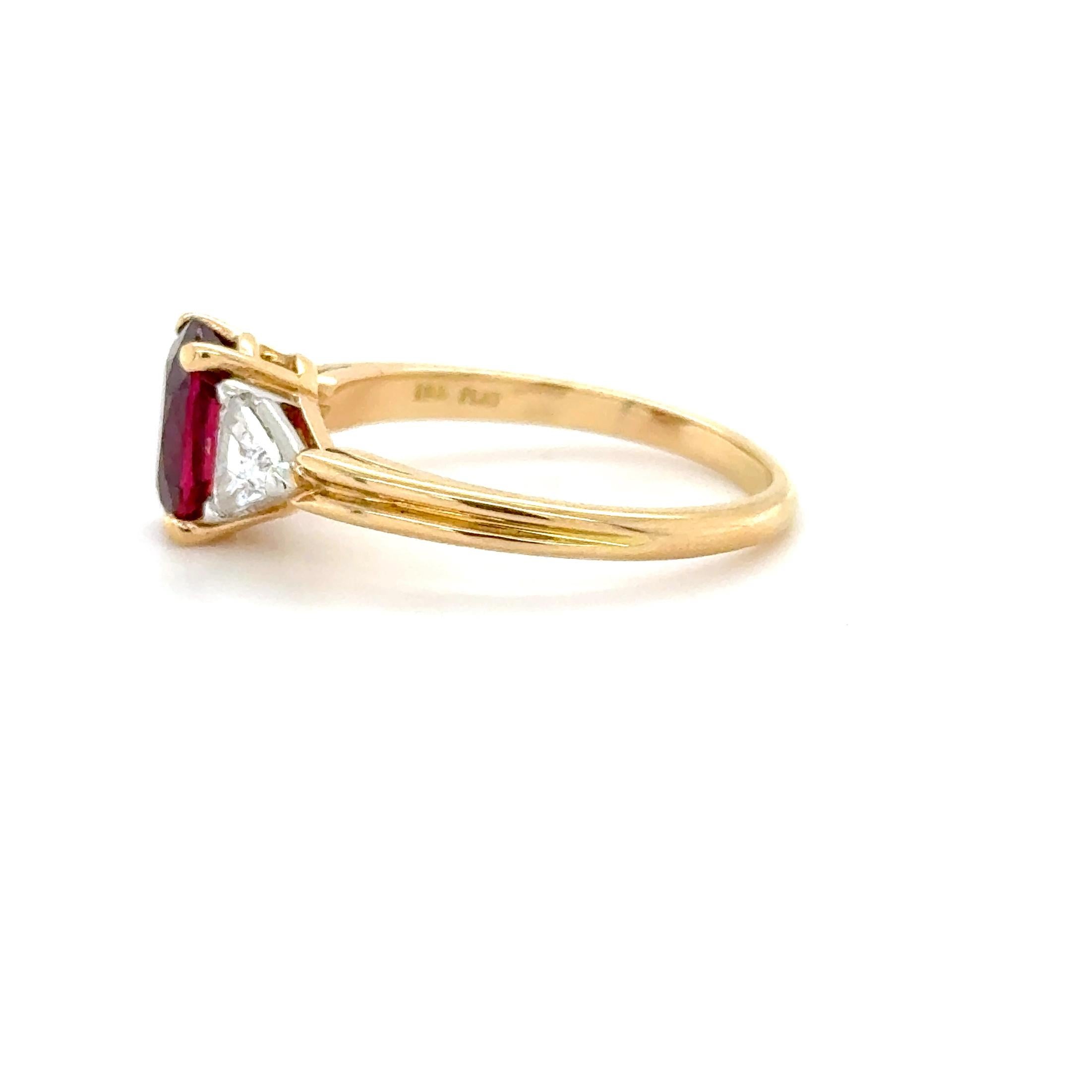 Oval Cut Oscar Heyman, GIA Certified Ruby and Diamond Ring For Sale