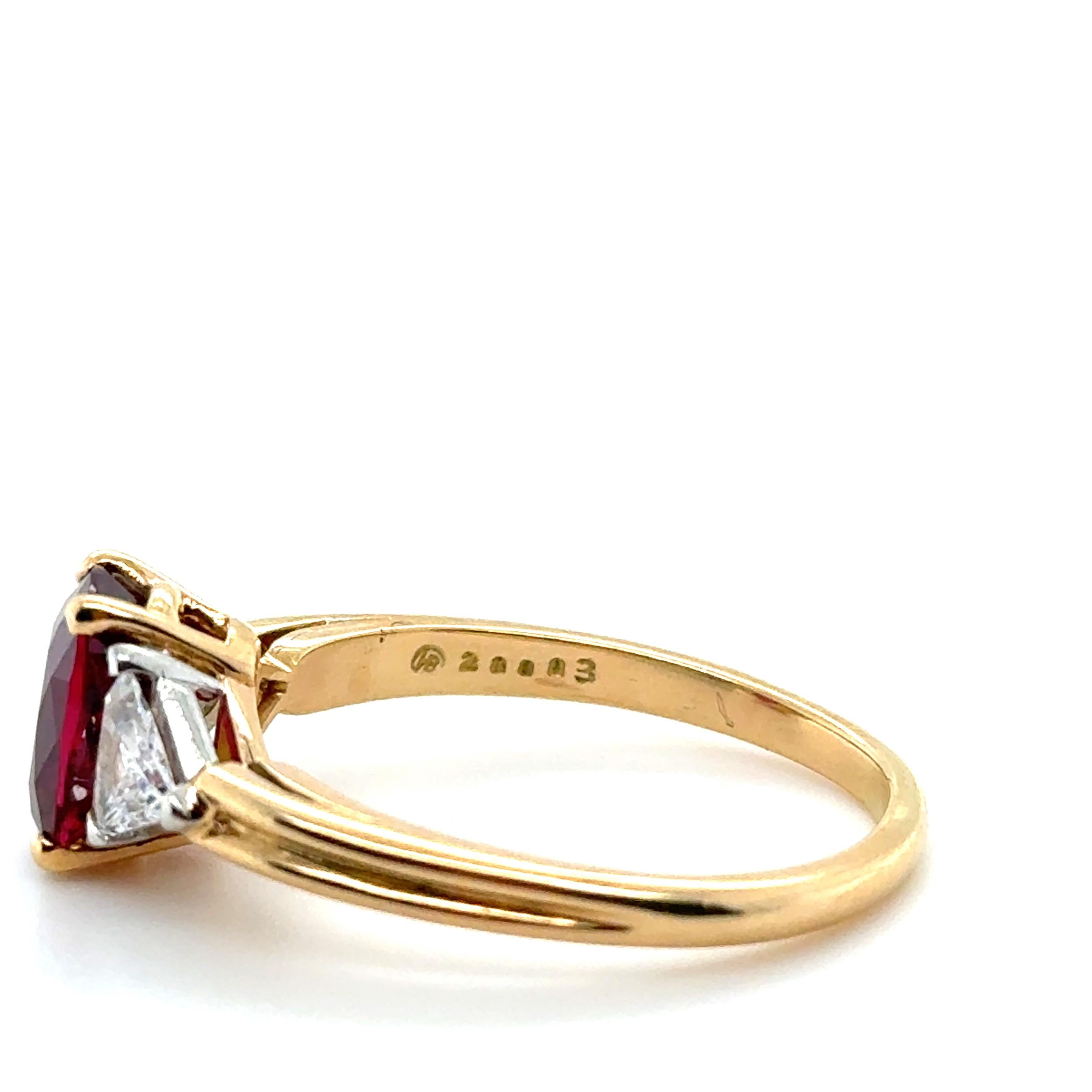 Oscar Heyman, GIA Certified Ruby and Diamond Ring In Excellent Condition For Sale In Chicago, IL