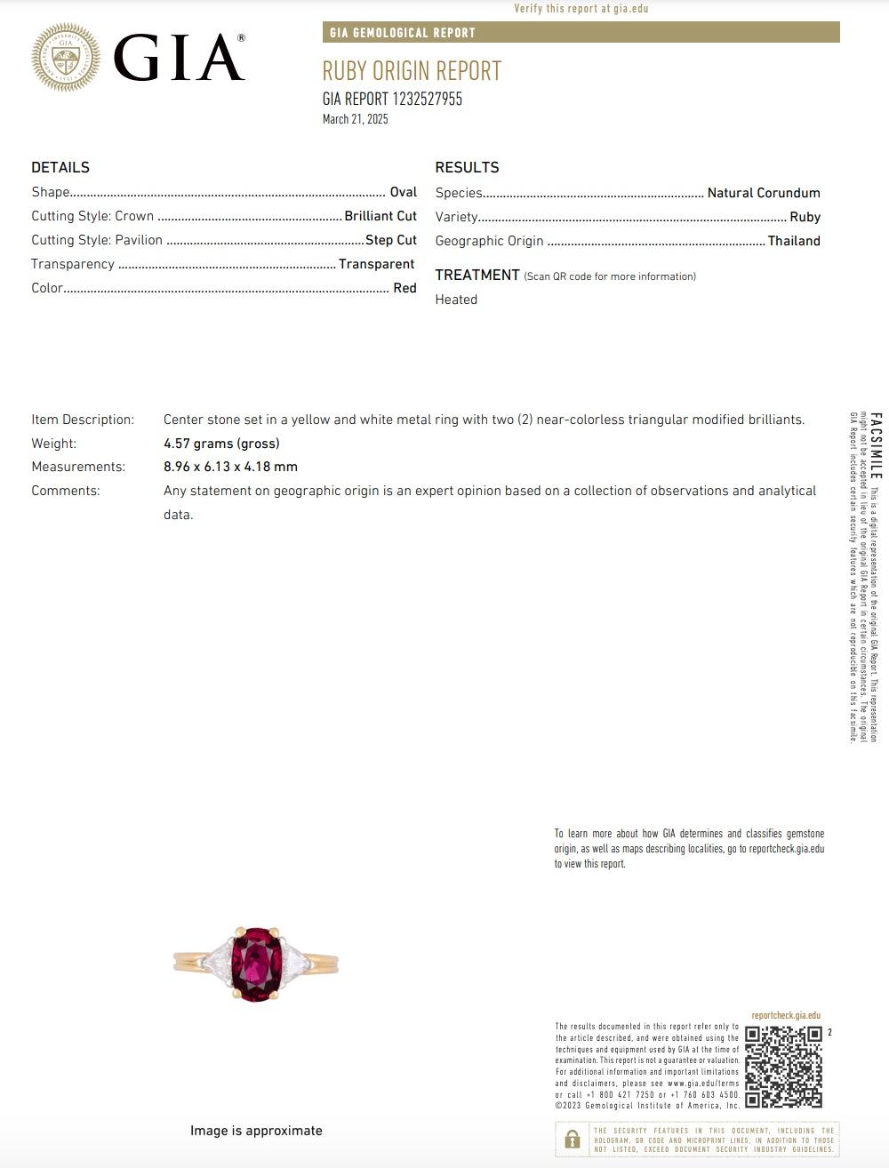 Oscar Heyman, GIA Certified Ruby and Diamond Ring For Sale 1