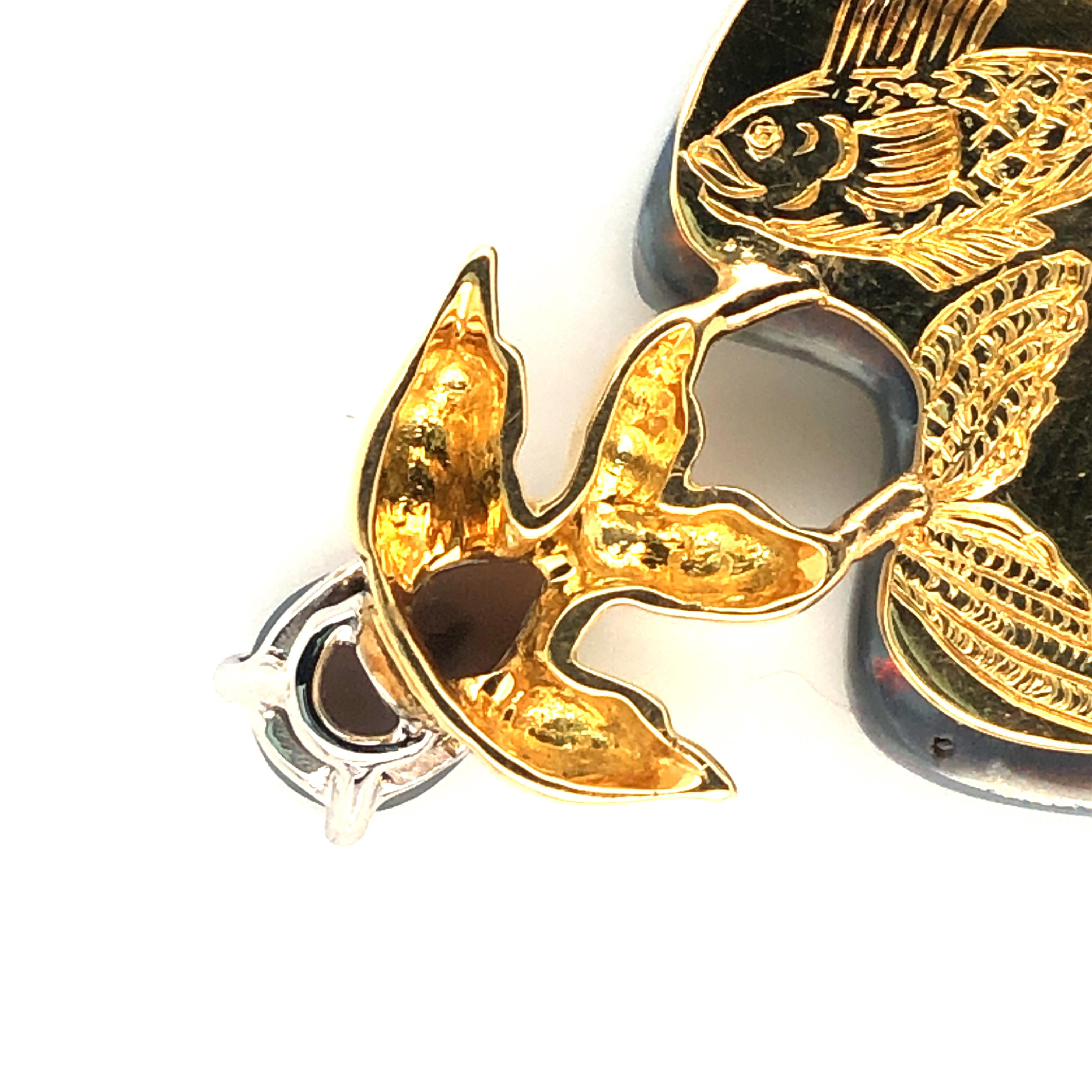 Taille ronde Oscar Heyman Broche en or 30 carats avec opale noire, unique en son genre en vente