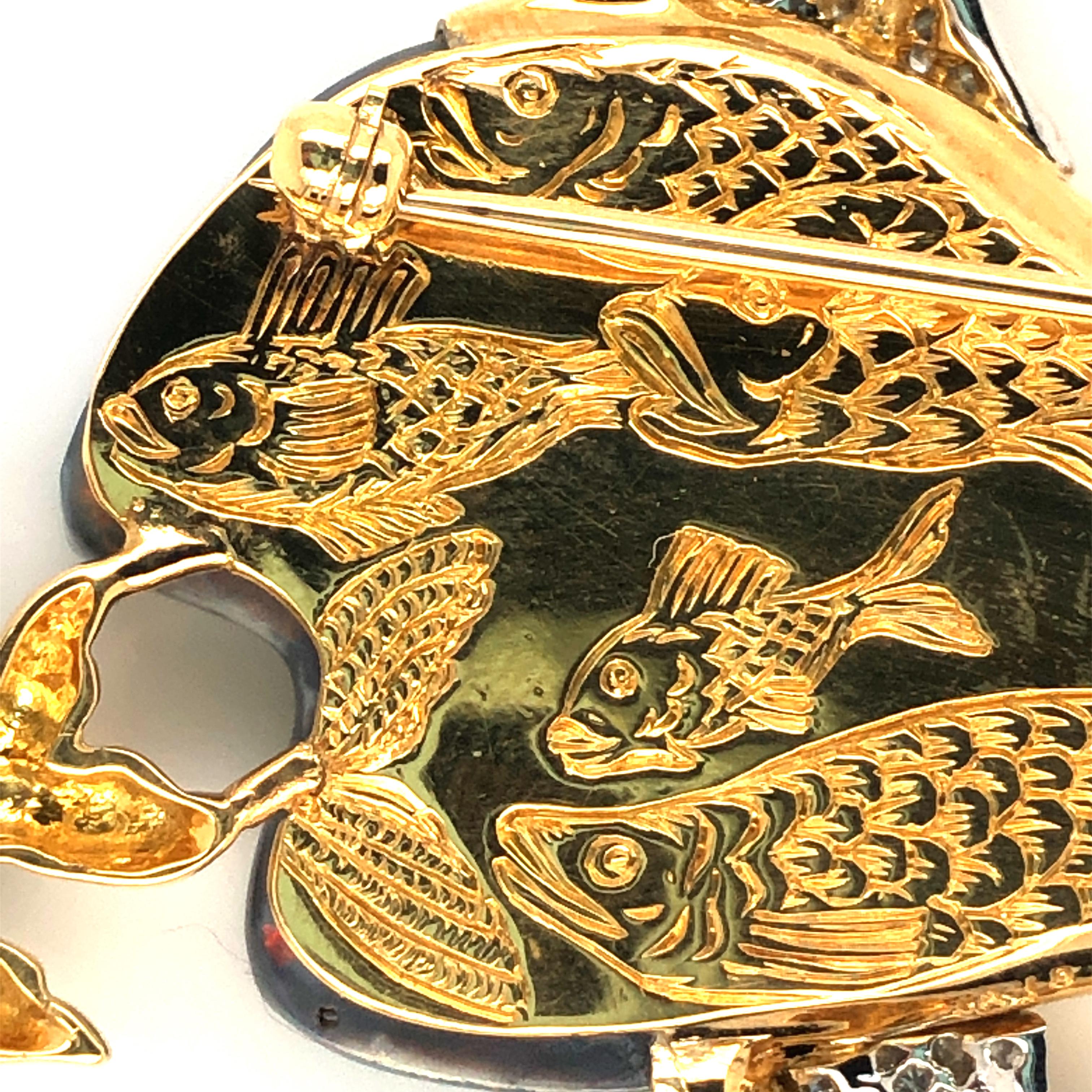 Oscar Heyman Broche en or 30 carats avec opale noire, unique en son genre Unisexe en vente