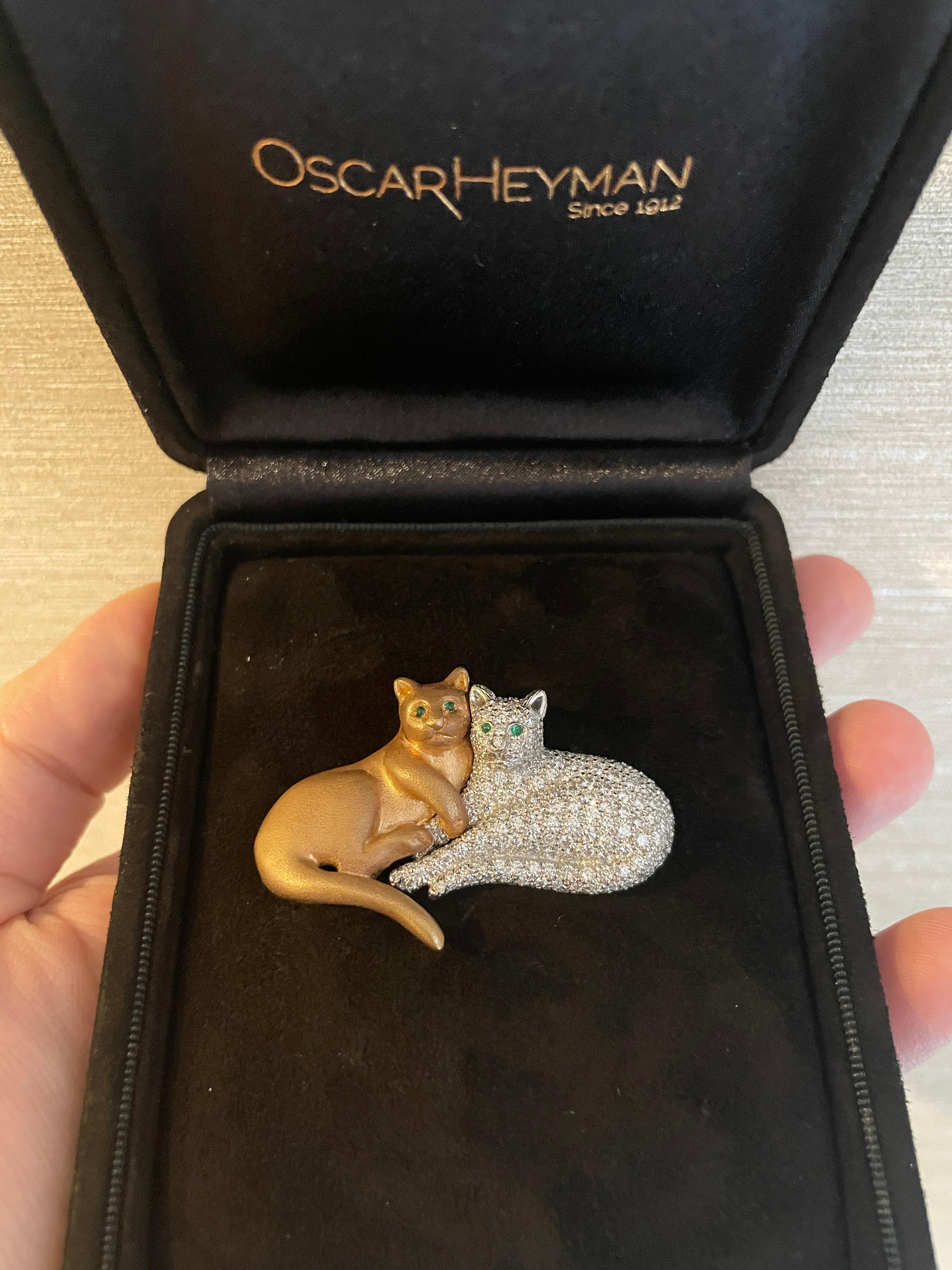 Women's or Men's Oscar Heyman Gold and Platinum Pave Diamond 