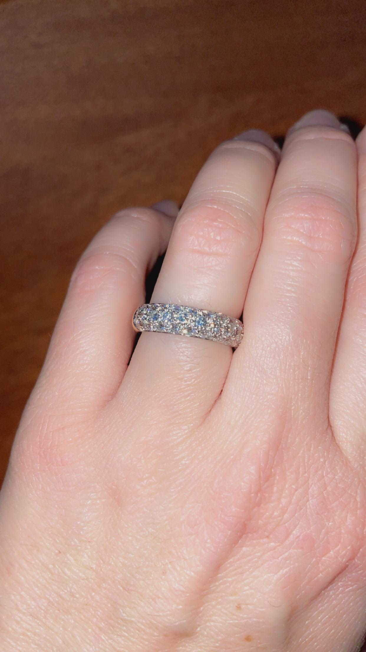 Oscar Heyman Gold and Platinum Halfway Diamond Wedding Band Ring sz. 6 For Sale 4