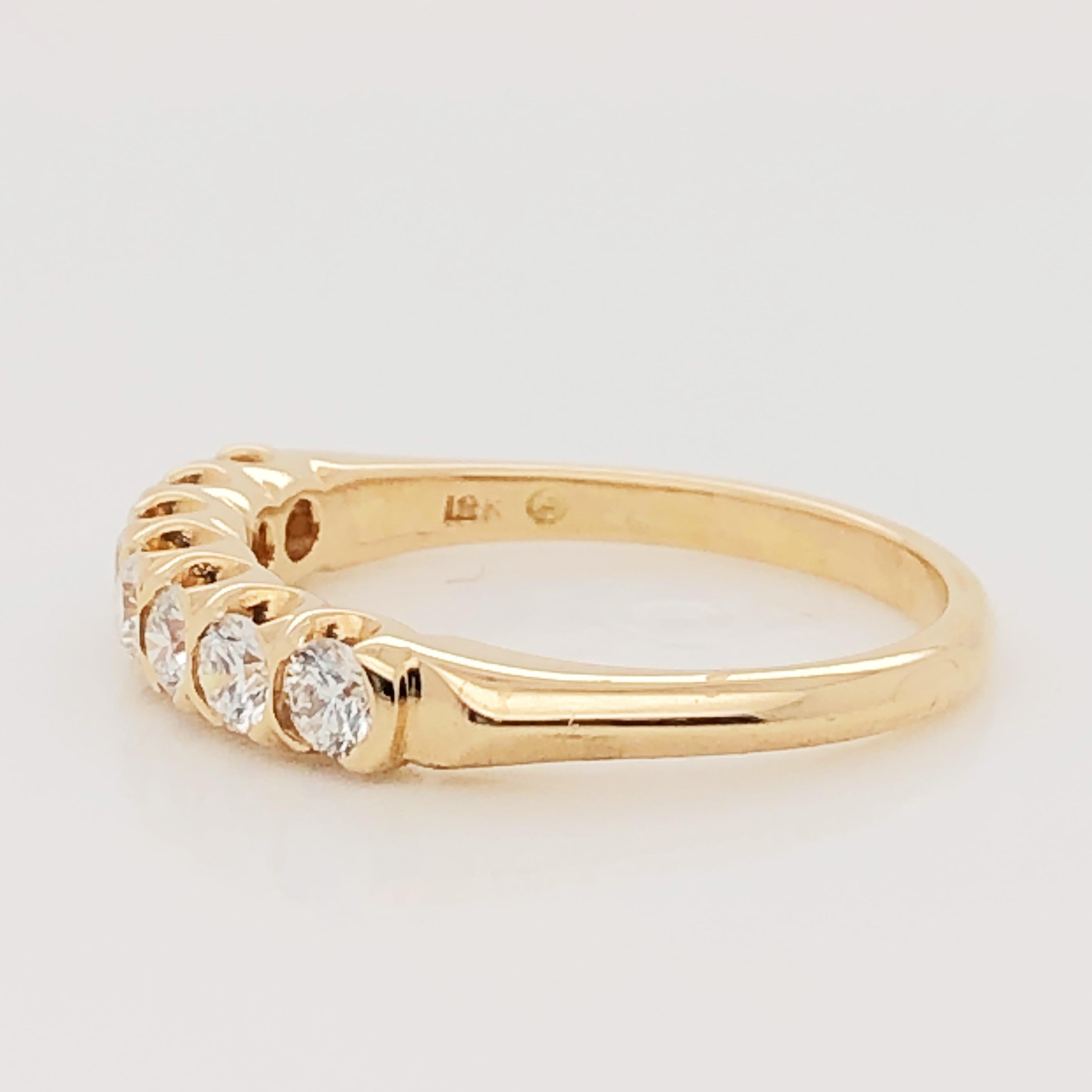 Oscar Heyman Gold Diamond Partway Wedding Band Ring In New Condition In New York City, NY
