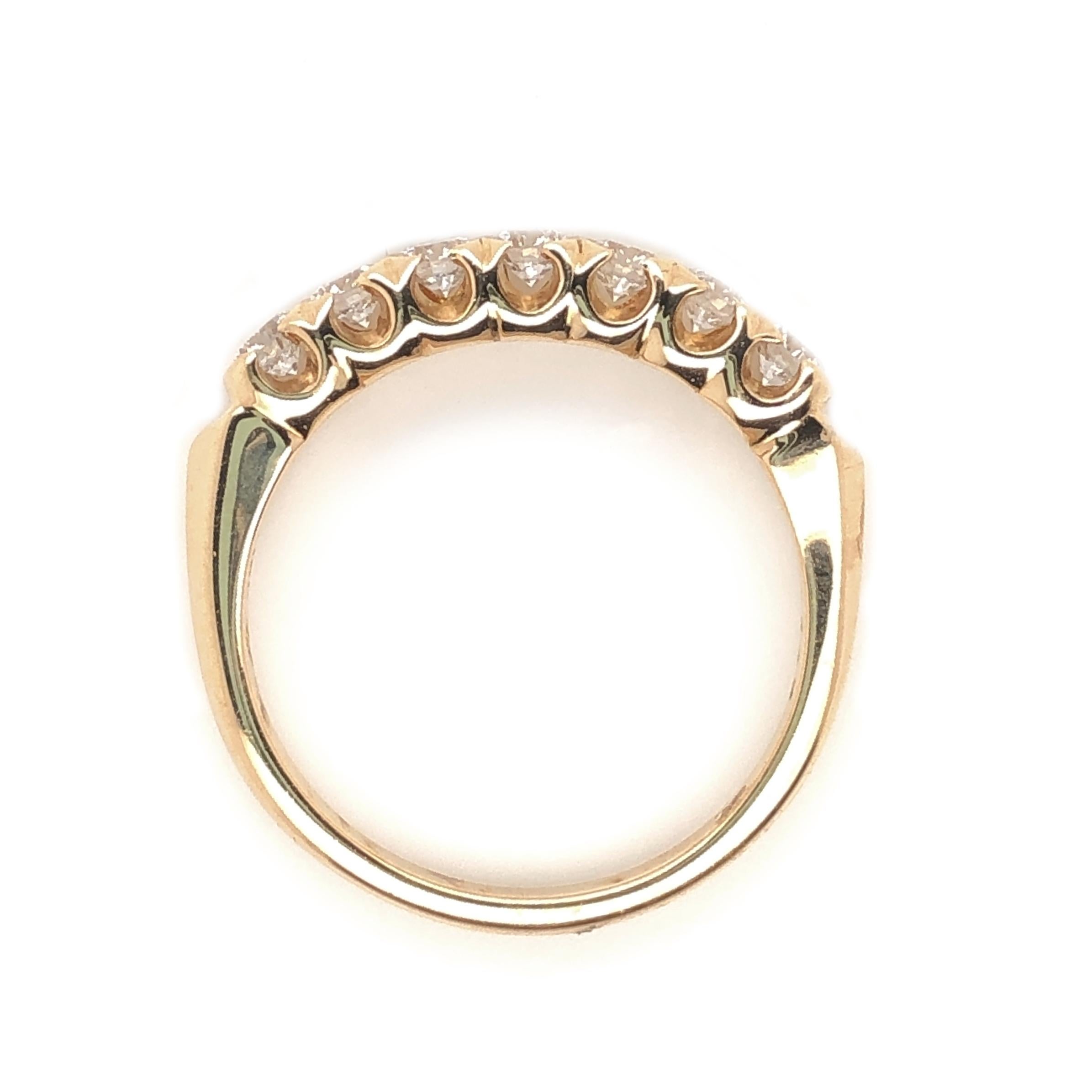 Women's or Men's Oscar Heyman Gold Diamond Partway Wedding Band Ring