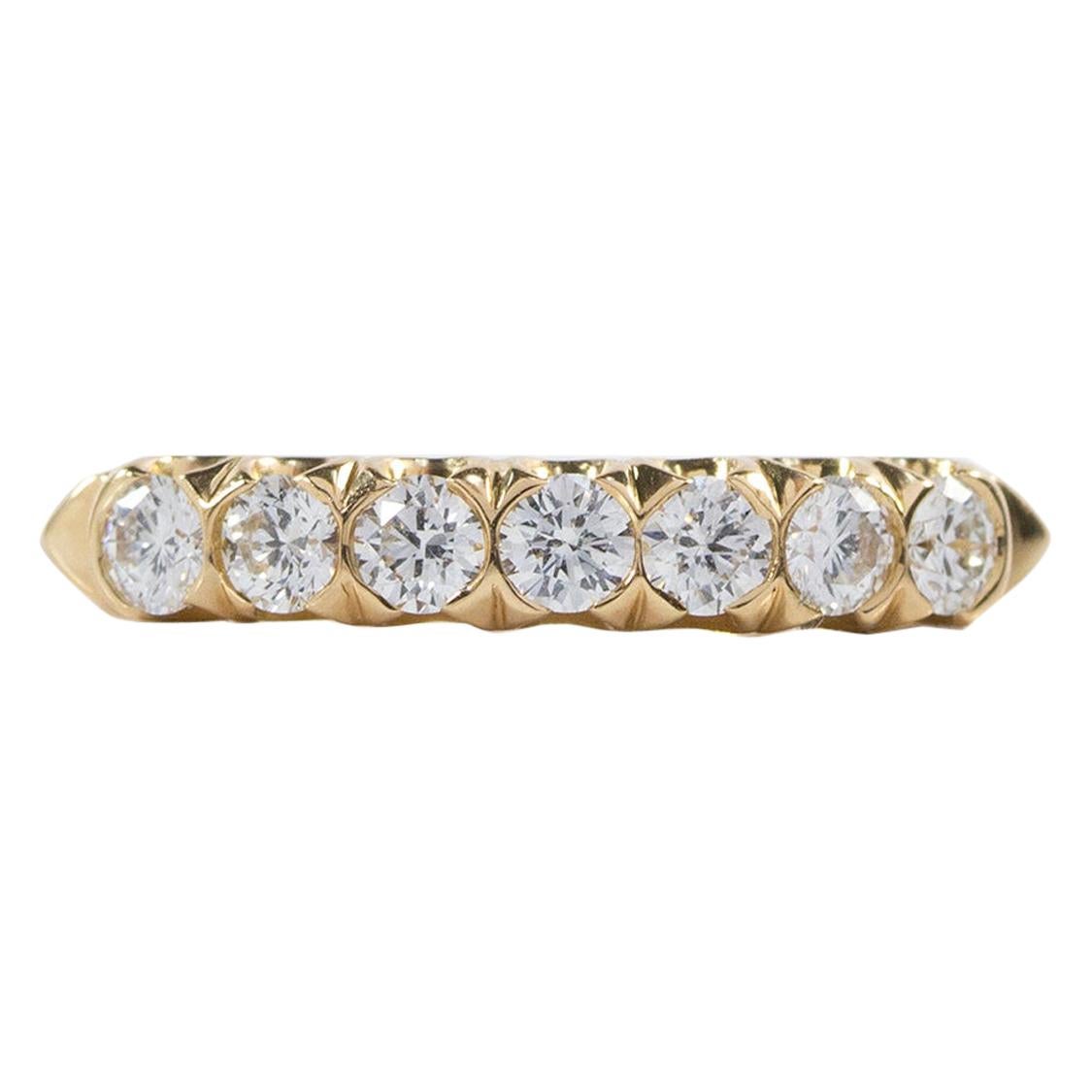 Oscar Heyman Gold Diamond Partway Wedding Band Ring