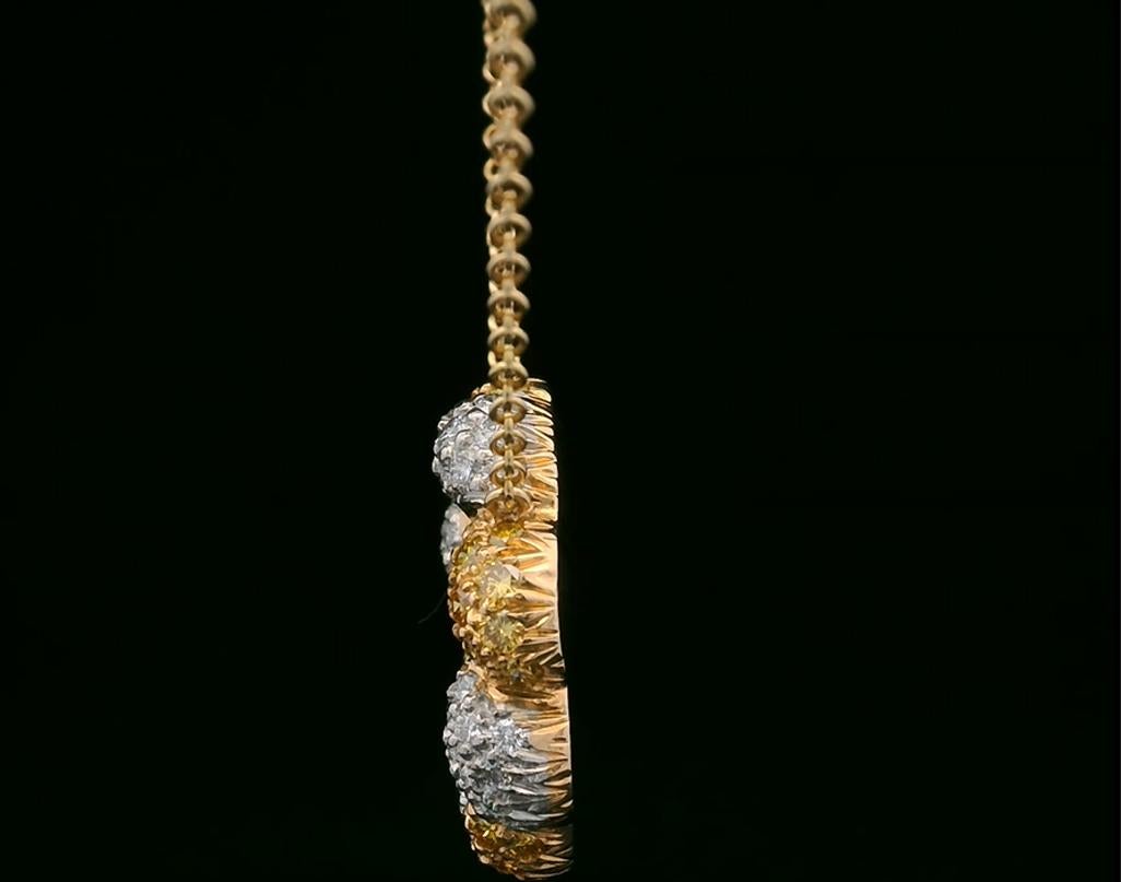 Oscar Heyman Gold & Platinum 1.99tcw All Diamond Eternity Pendant In New Condition For Sale In New York City, NY