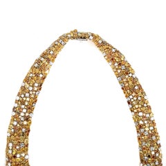 Oscar Heyman - Collana in oro e platino con diamanti colorati