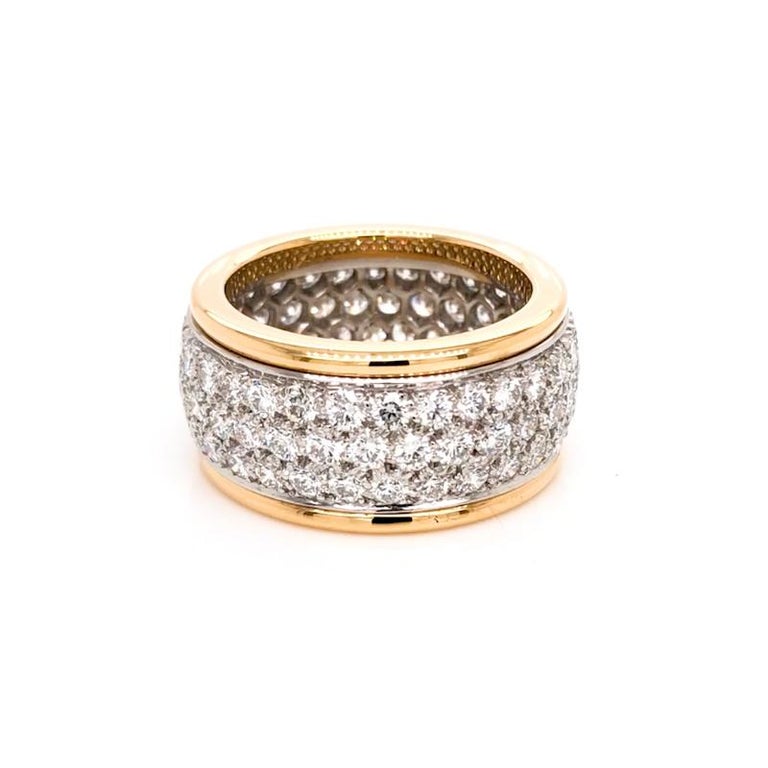 Oscar Heyman Gold and Platinum Round Diamond Wedding Band Ring For Sale ...