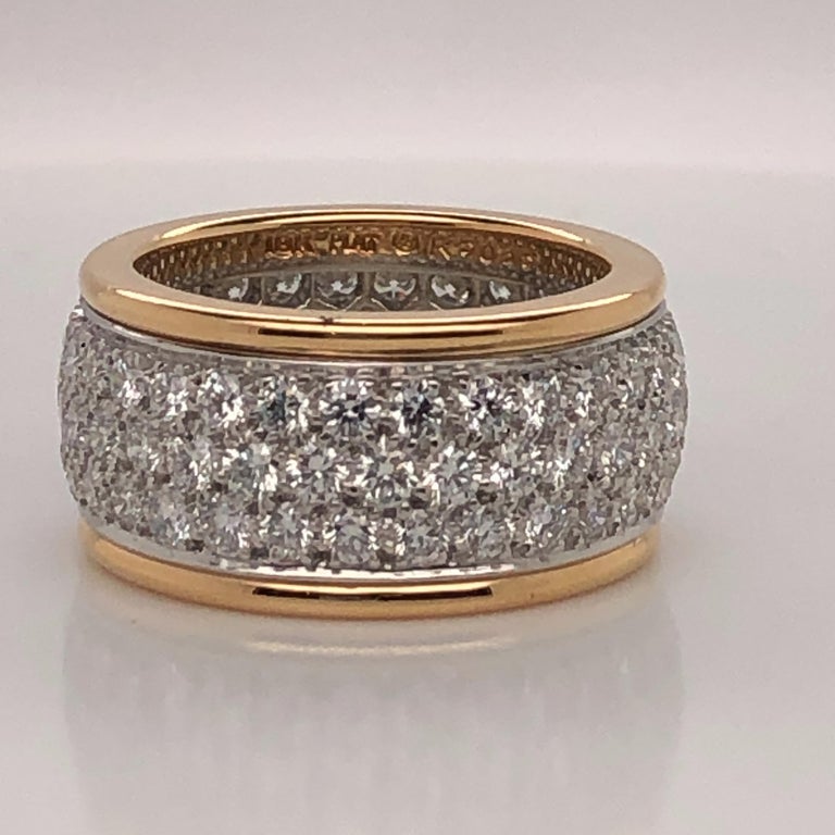 Oscar Heyman Gold and Platinum Round Diamond Wedding Band Ring For Sale ...