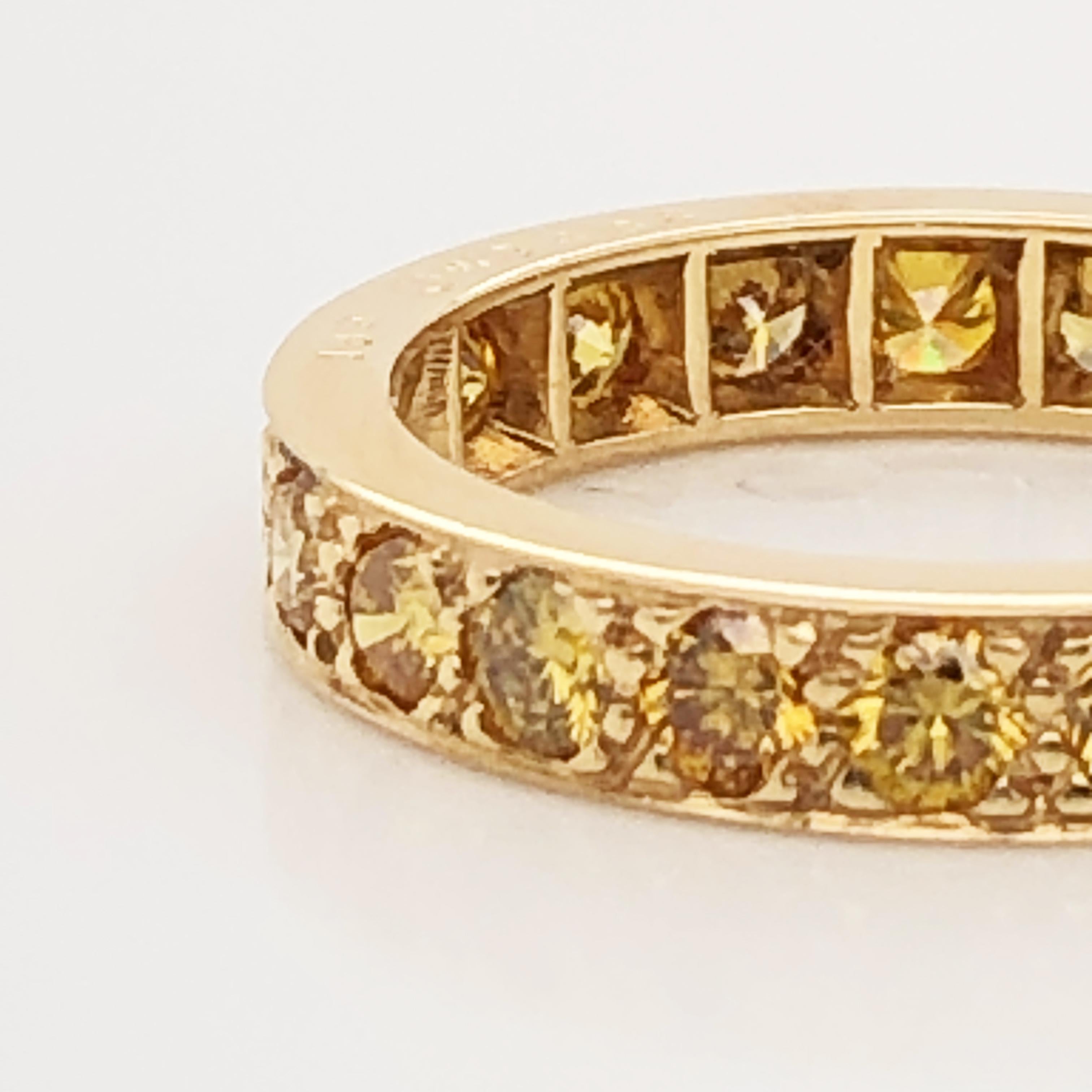 Oscar Heyman Gold Yellow Diamond Wedding Band Ring In New Condition In New York City, NY