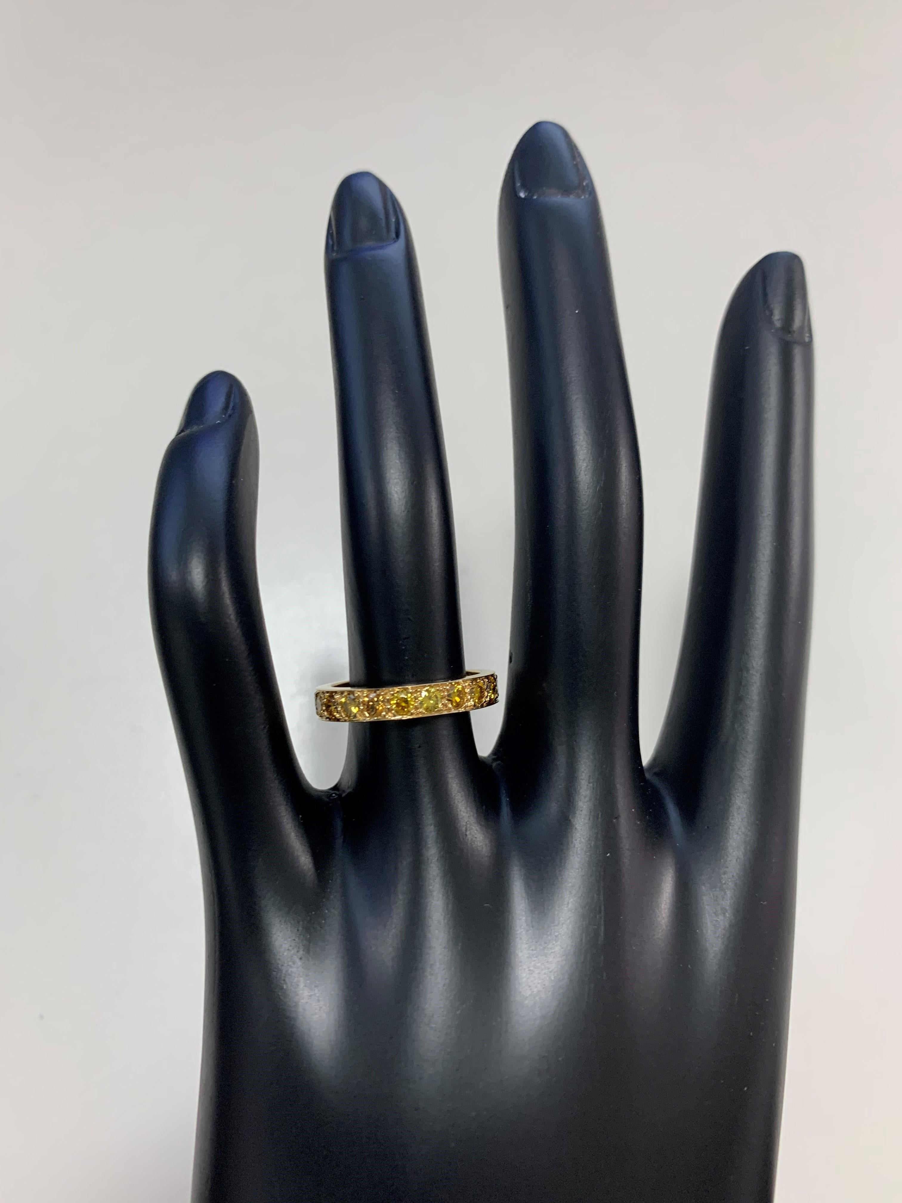 Women's or Men's Oscar Heyman Gold Yellow Diamond Wedding Band Ring