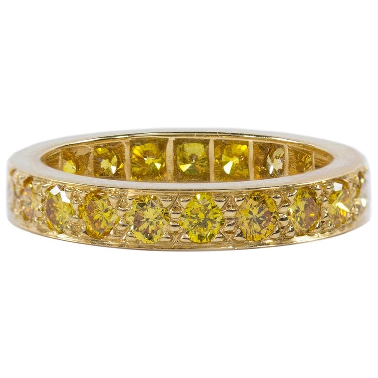 Oscar Heyman Gold Yellow Diamond Wedding Band Ring For Sale at 1stDibs