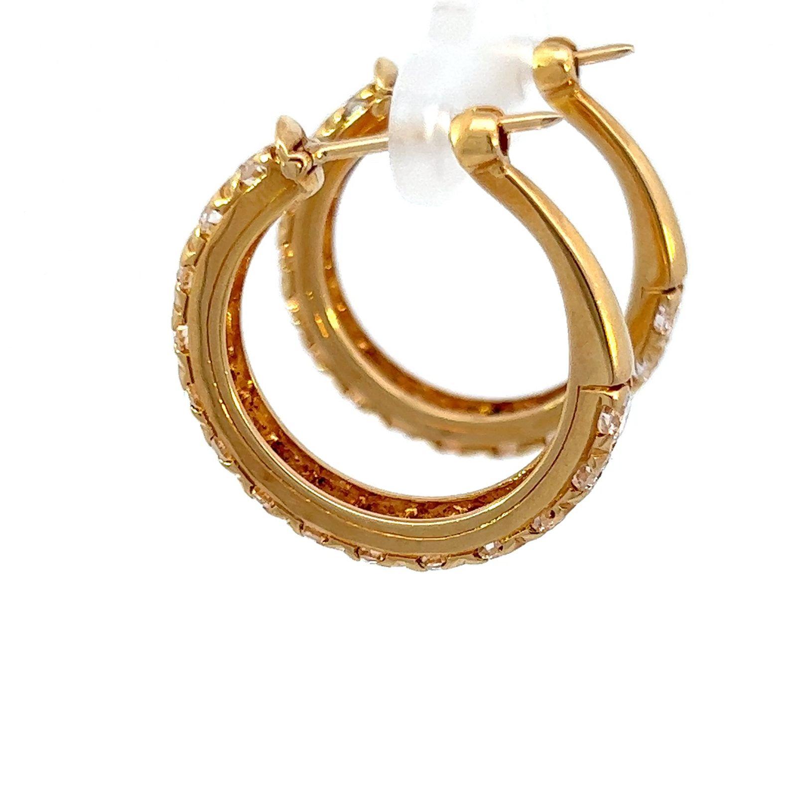 Oscar Heyman Diamond Hoop Earrings In Excellent Condition For Sale In Beverly Hills, CA