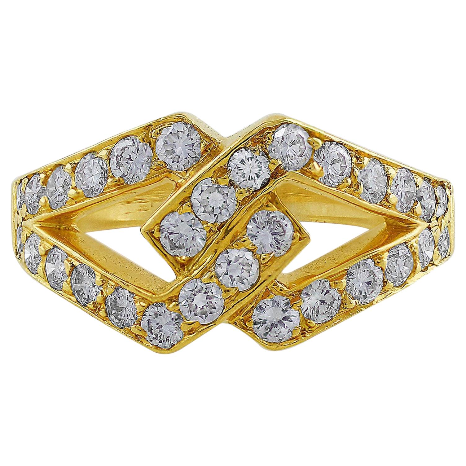 Oscar Heyman Interlocked Diamond Yellow Gold Ring