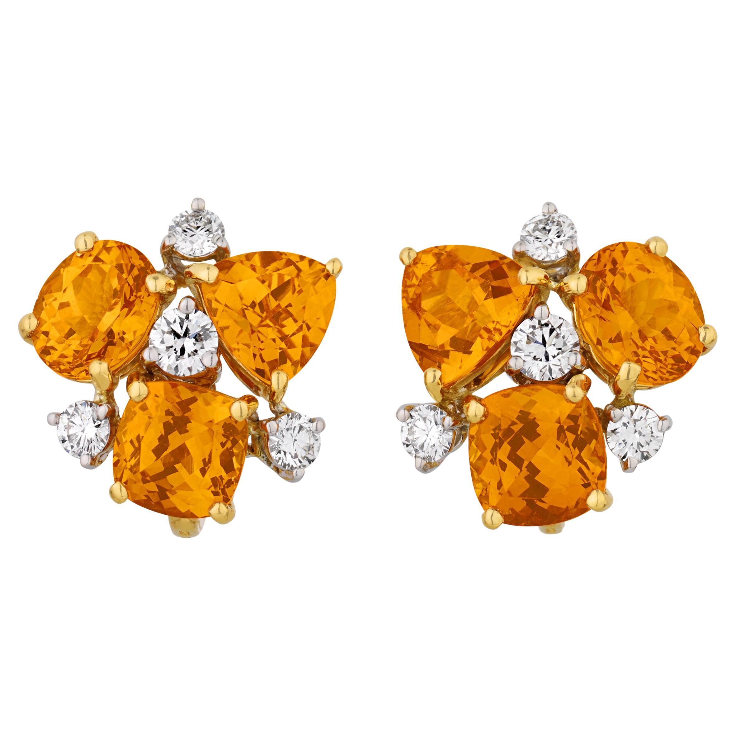 Oscar Heyman Mandarin Garnet Earrings, 9.54 Carats For Sale