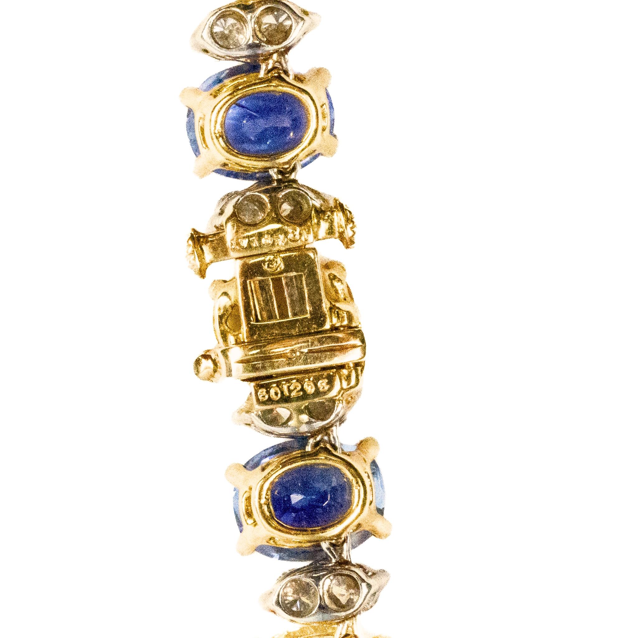 Donna Oscar Heyman Collana e orecchini con zaffiri e diamanti multicolore