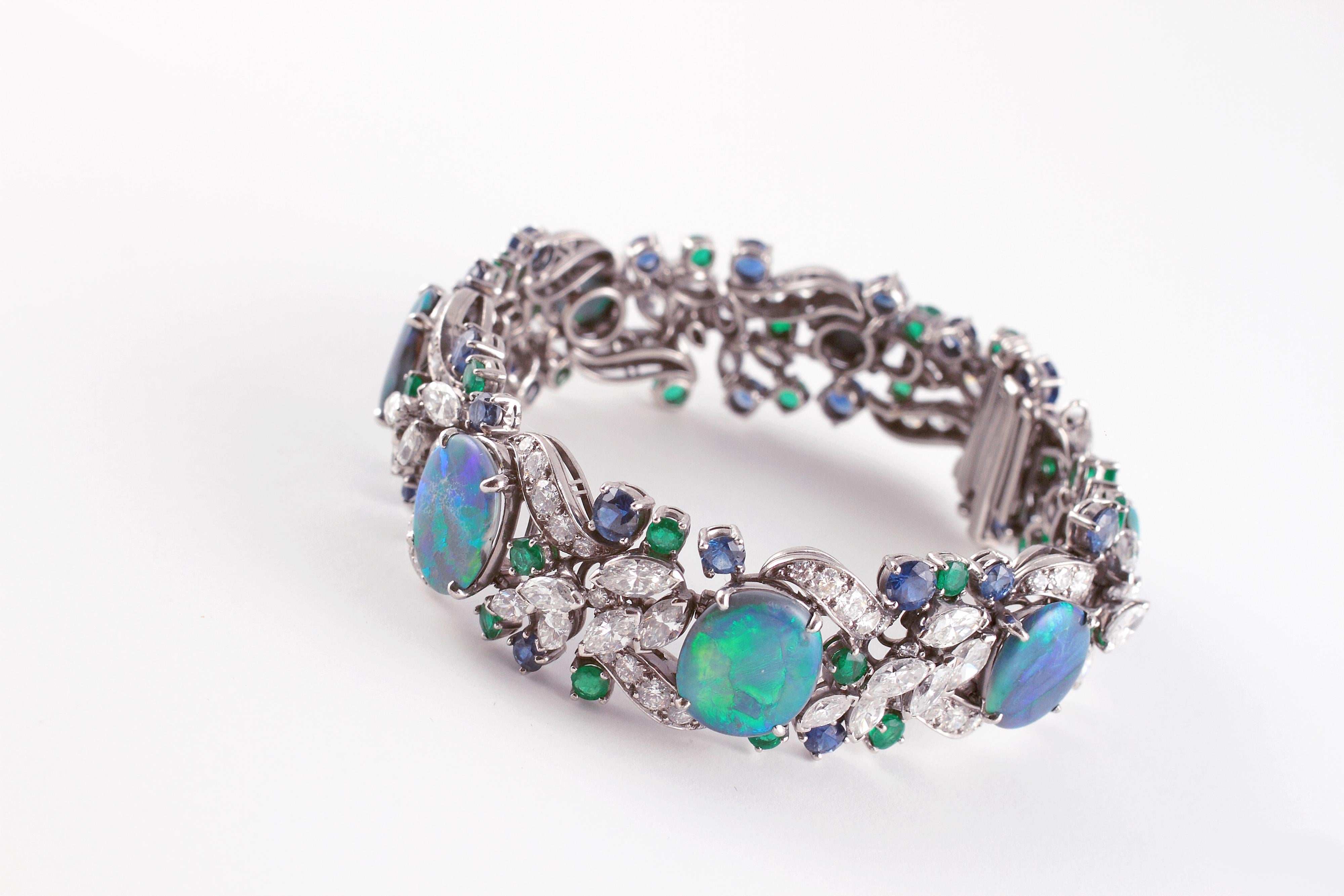 opal and sapphire bracelet