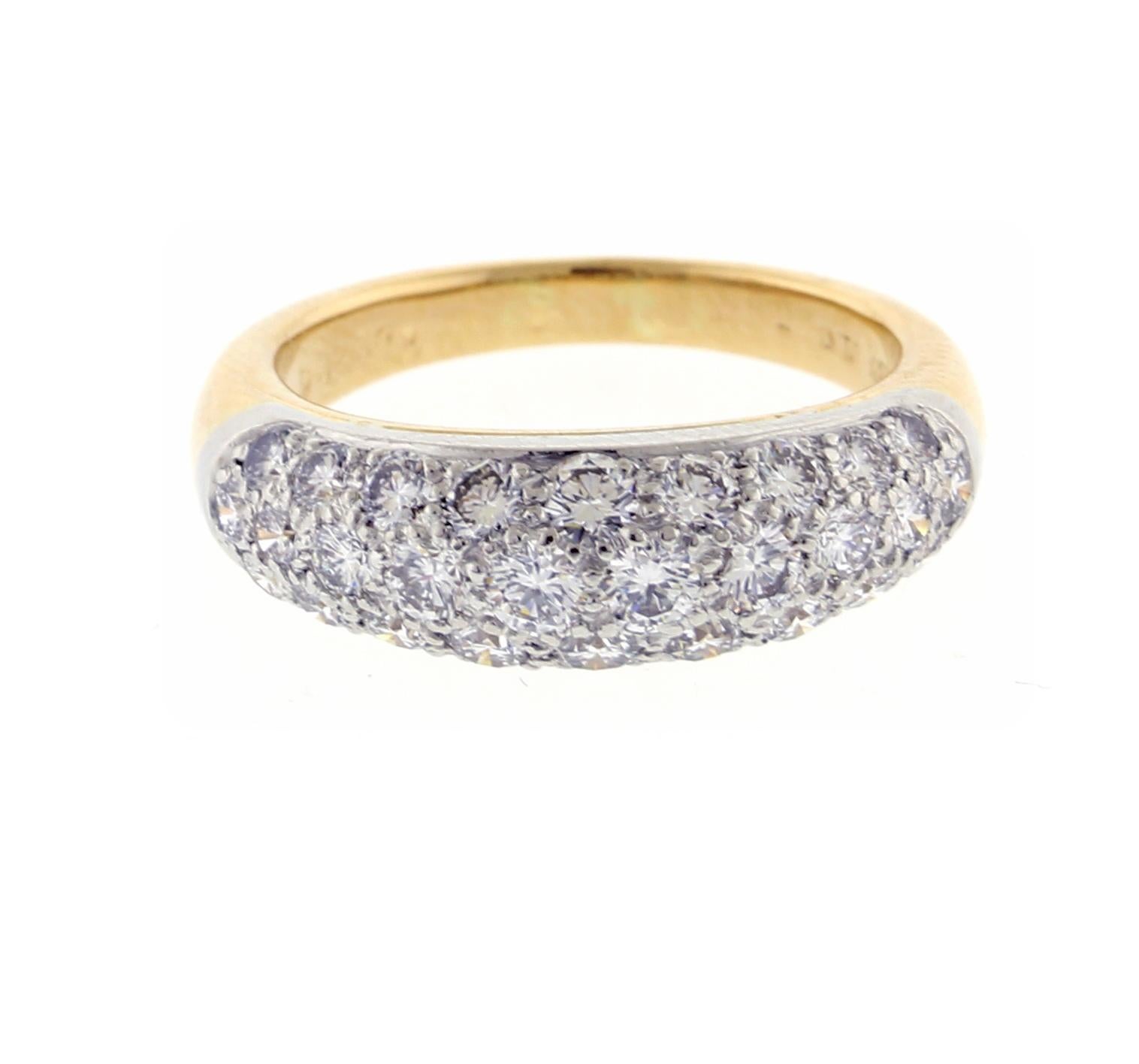 Oscar Heyman Pavé Diamond Half Circle Band Ring In Excellent Condition In Bethesda, MD