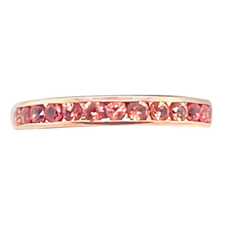 Oscar Heyman Pink Sapphire band in Rose Gold For Sale