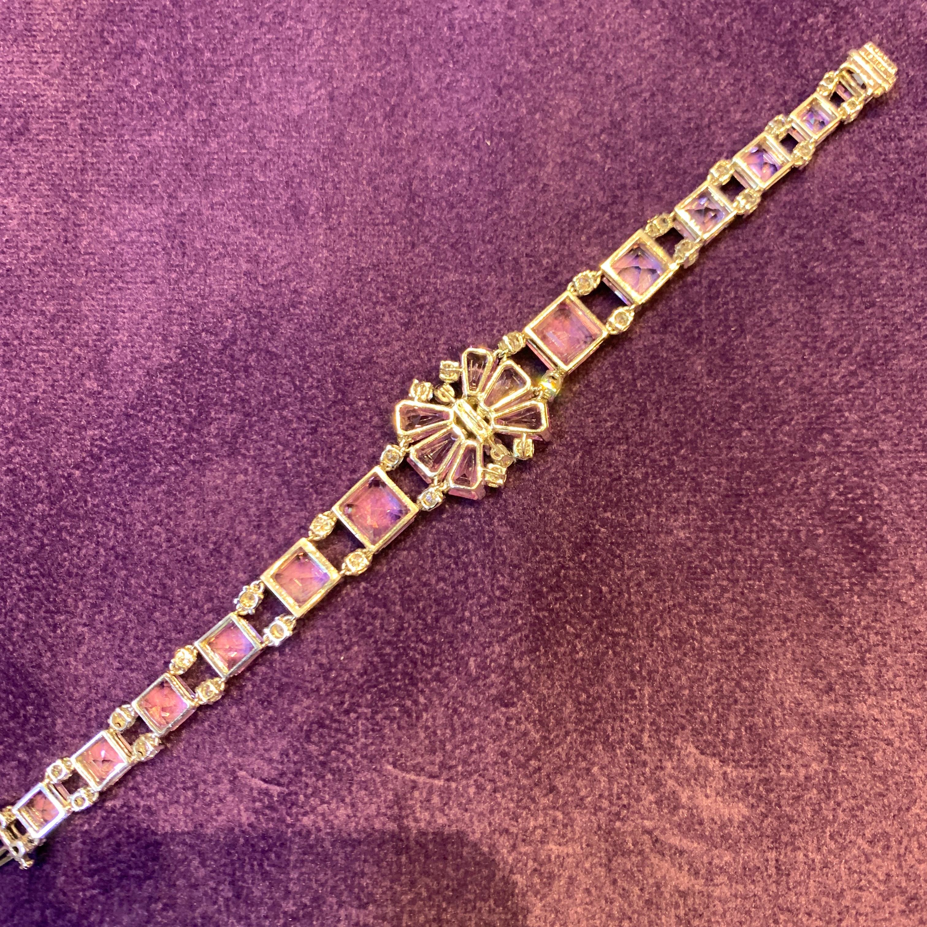 Oscar Heyman Brothers Pink Sapphire & Diamond Bracelet For Sale 2
