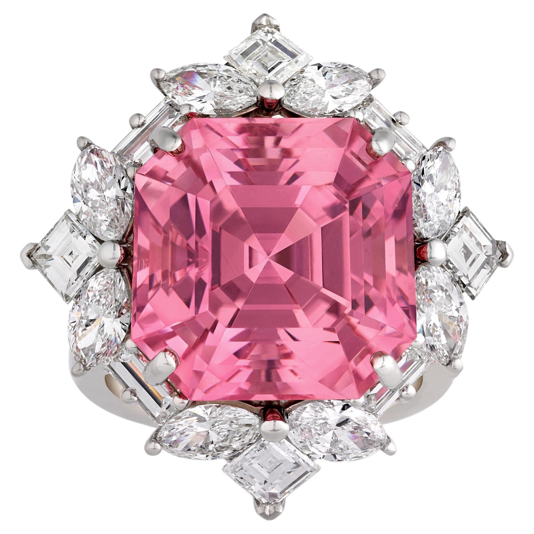 Bague en tourmaline rose d'Oscar Heyman, 17,35 carats en vente