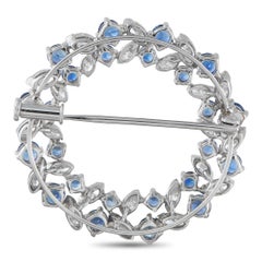 Oscar Heyman Platinum 1.70ct Diamond and Sapphire Circle Brooch OH03-122425