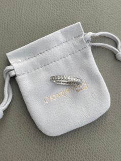 Oscar Heyman Platin 2,5 mm Perlenbesetzter Diamantring Größe 6