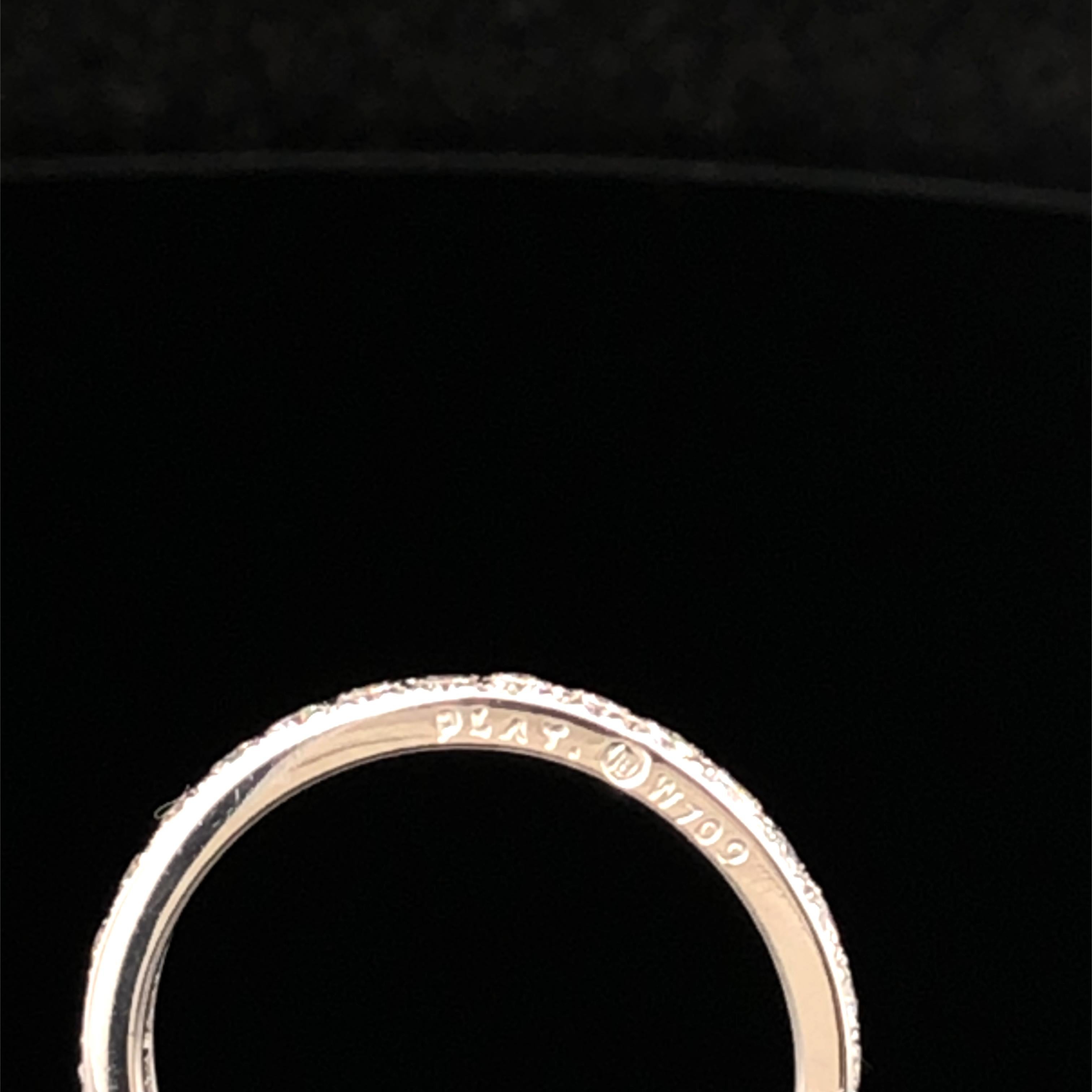 Women's or Men's Oscar Heyman Platinum 2.5mm Bead Set Diamond Band Ring sz 6 For Sale