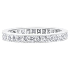 Oscar Heyman Anillo de platino con diamantes engastados de 2,5 mm, talla 6
