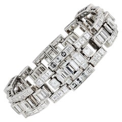 Oscar Heyman 30::63 Karat Platin Diamant Estate Armband