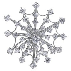 Oscar Heyman Platinum 3.73tcw Diamond Snowflake Brooch