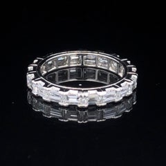 Oscar Heyman Platinum 3mm Cog Set Baguette Diamond Band Ring sz 6