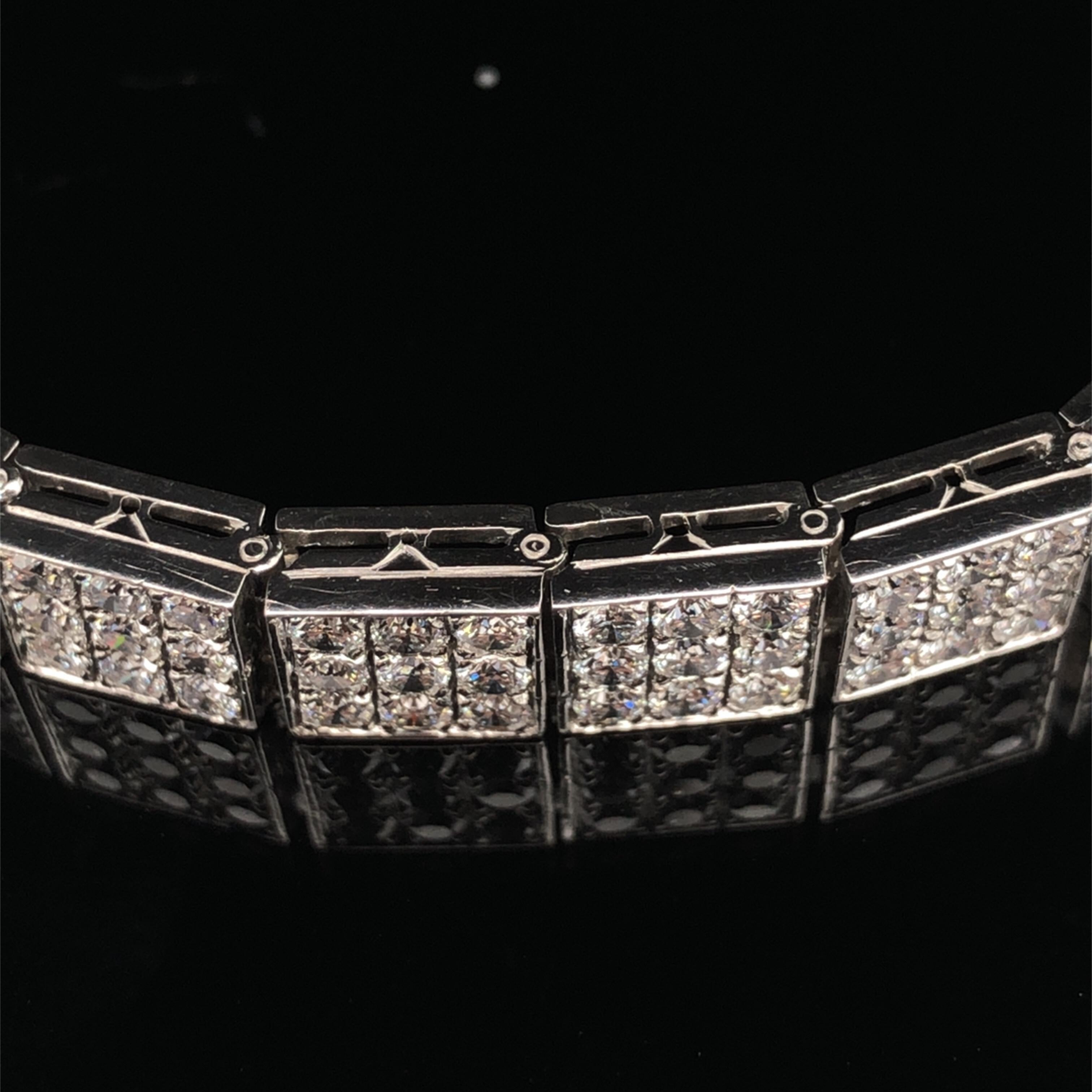 Oscar Heyman Platinum 8.32ct Round Diamond Bracelet In New Condition For Sale In New York City, NY
