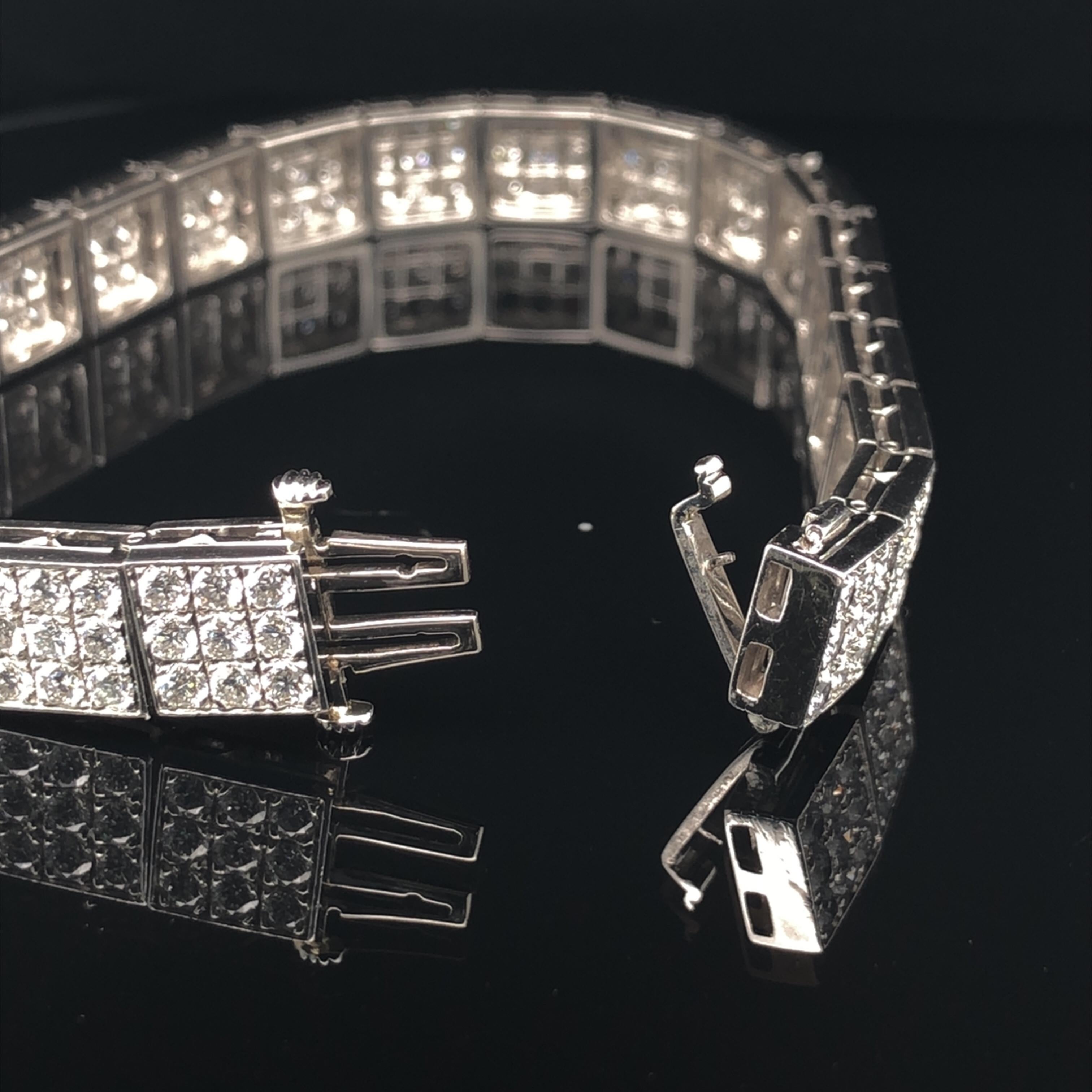 Oscar Heyman, bracelet en platine avec diamants ronds de 8,32 carats Unisexe en vente