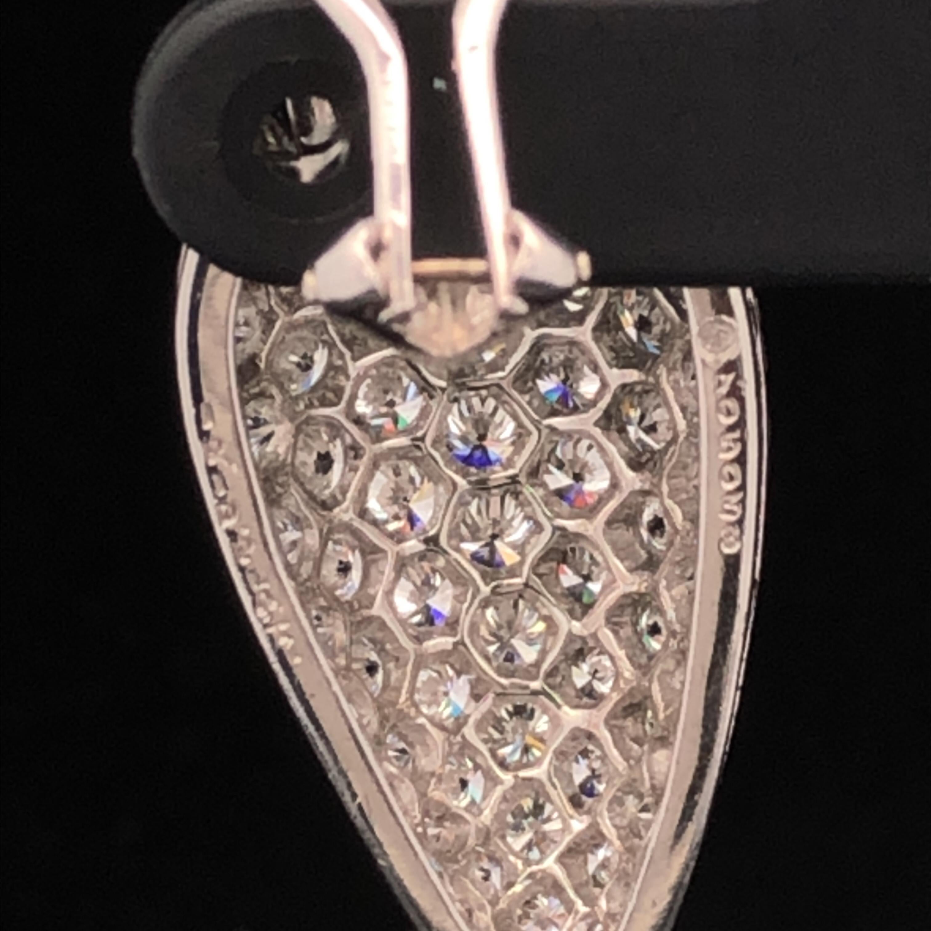 Round Cut Oscar Heyman Platinum 8.58tcw Diamond Door Knocker Earrings For Sale