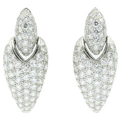 Oscar Heyman Platinum 8.58tcw Diamond Door Knocker Earrings