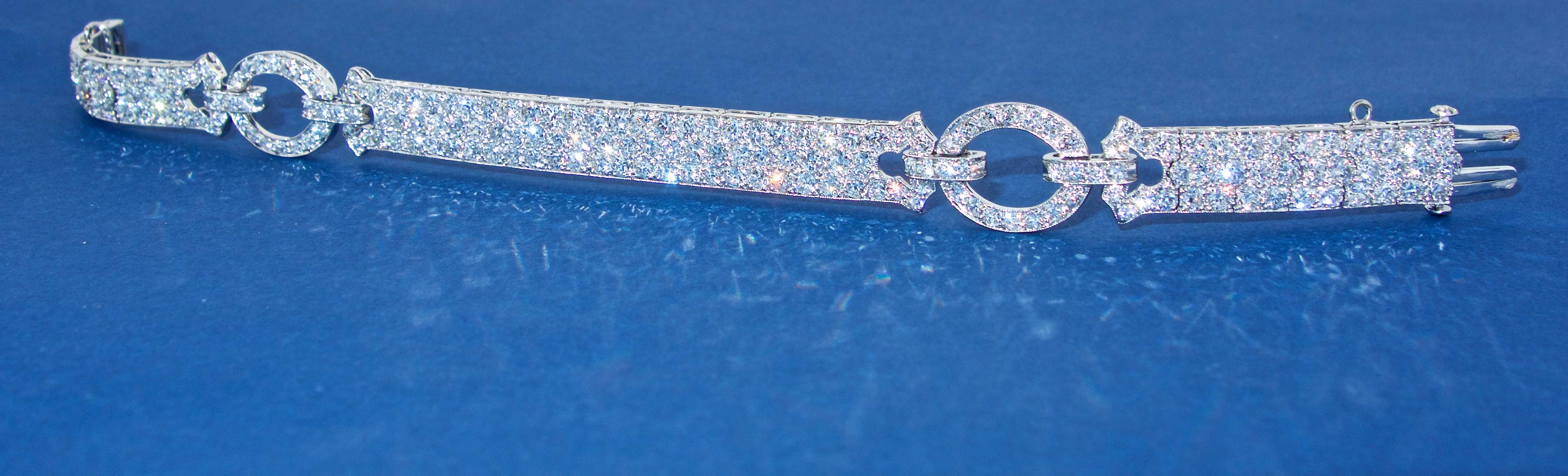 Women's or Men's Oscar Heyman Platinum and Diamond Art Deco Bracelet