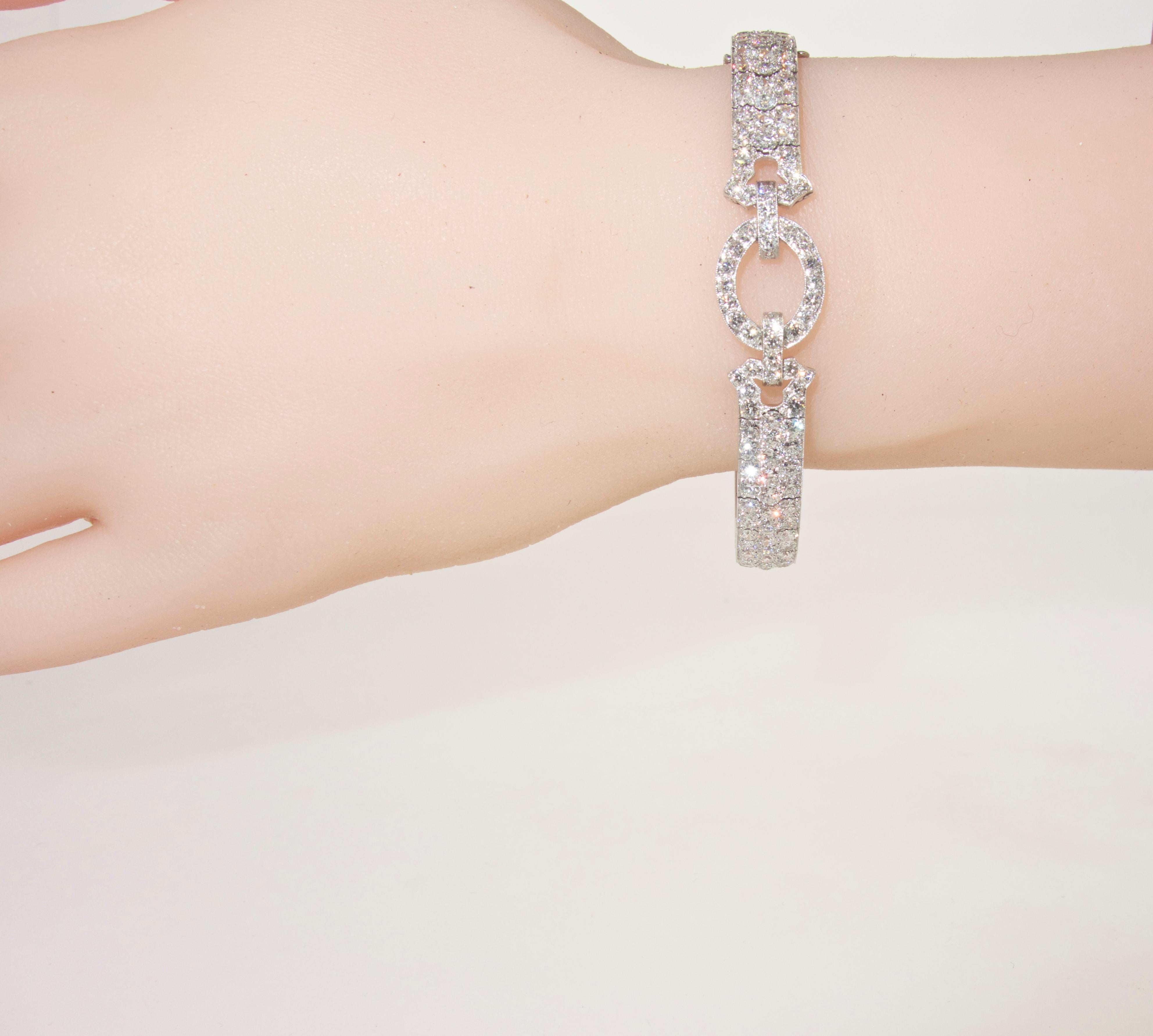 Oscar Heyman Platinum and Diamond Art Deco Bracelet 2