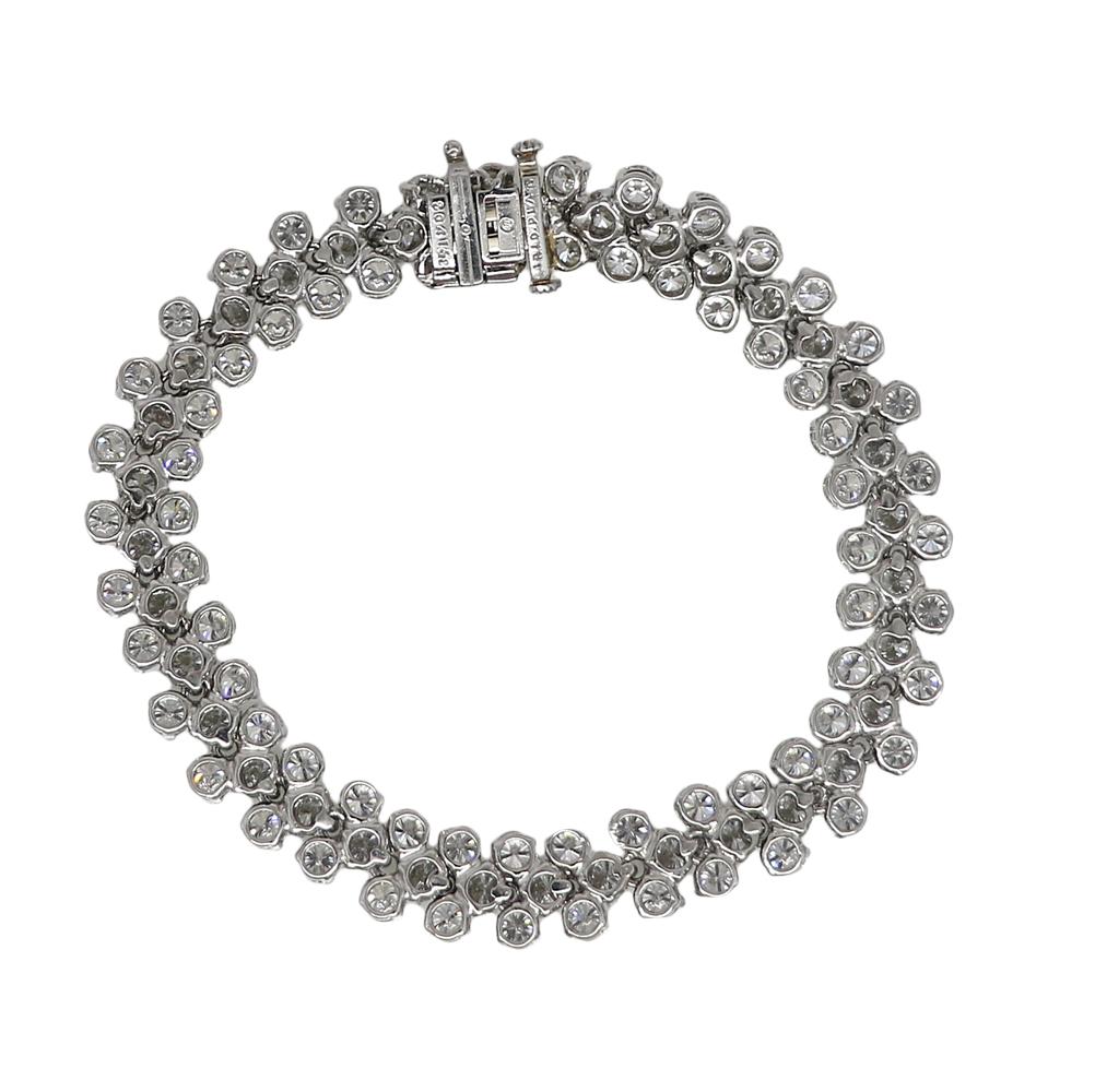 Oscar Heyman Platinum Bracelet with 14.47 Carat G Color VS1 Clarity In Excellent Condition For Sale In Naples, FL