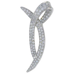 Oscar Heyman Platinum Diamond Bow Brooch