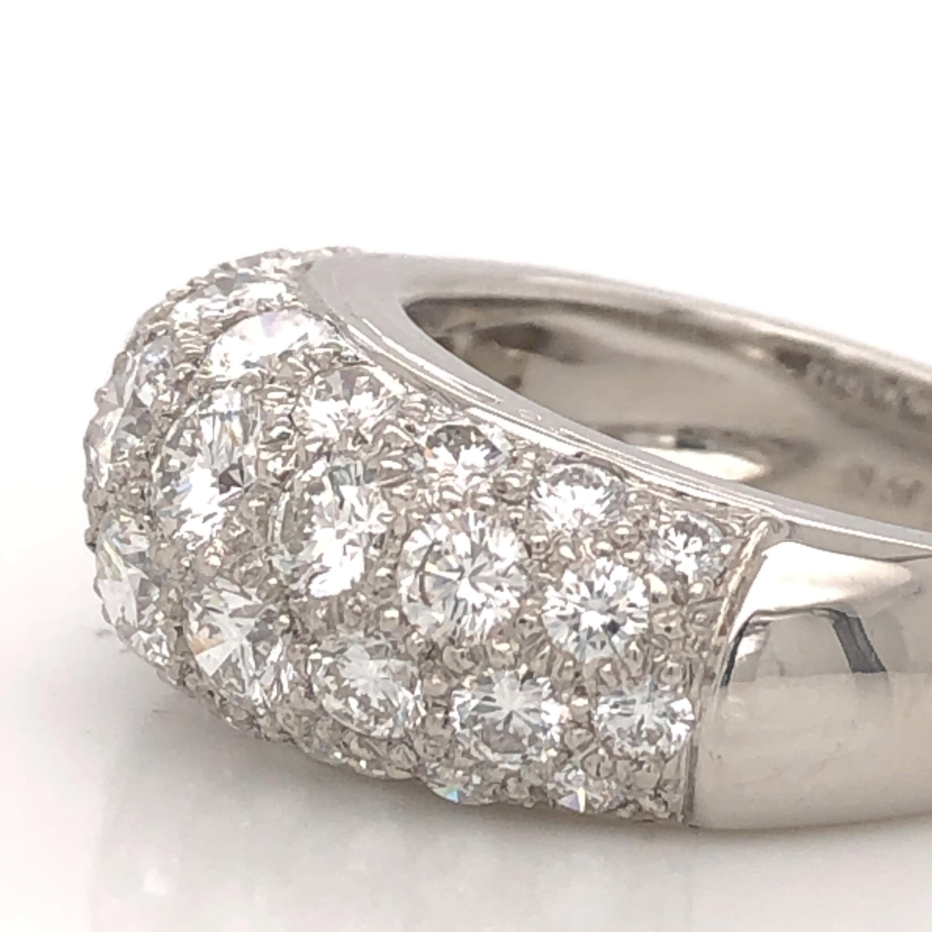 Contemporary Oscar Heyman Platinum 3.16tcw Diamond Dome Ring sz 5.75