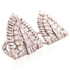 Oscar Heyman, Platinum Diamond Double-pin Brooch, Certificate